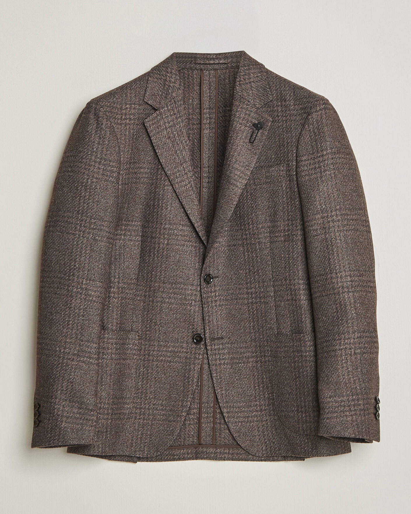 Mies | Pikkutakit | Lardini | Wool Structure Checked Blazer Brown