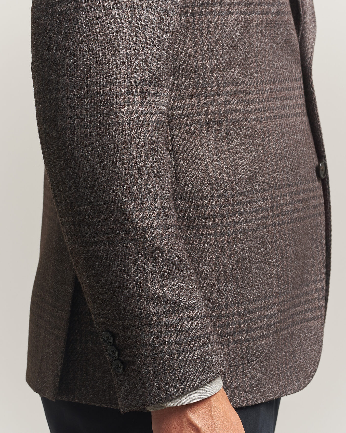 Mies | Pikkutakit | Lardini | Wool Structure Checked Blazer Brown