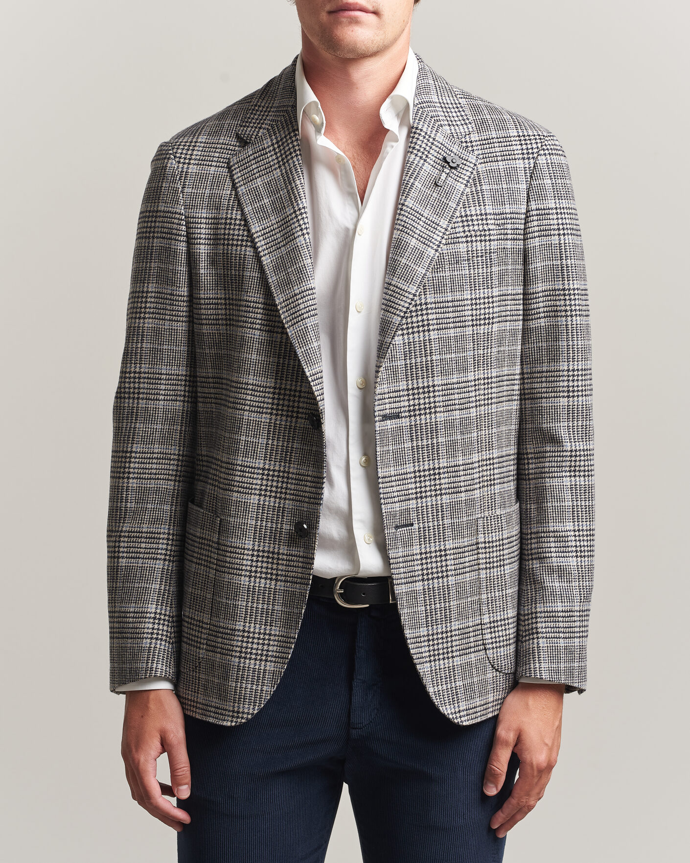 Mies | Pikkutakit | Lardini | Wool/Cashmere Houndstooth Blazer Blue