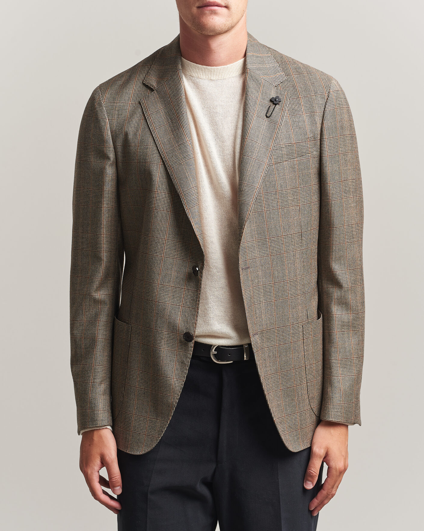 Mies | Pikkutakit | Lardini | Wool Prince of Wales Check Blazer Brown
