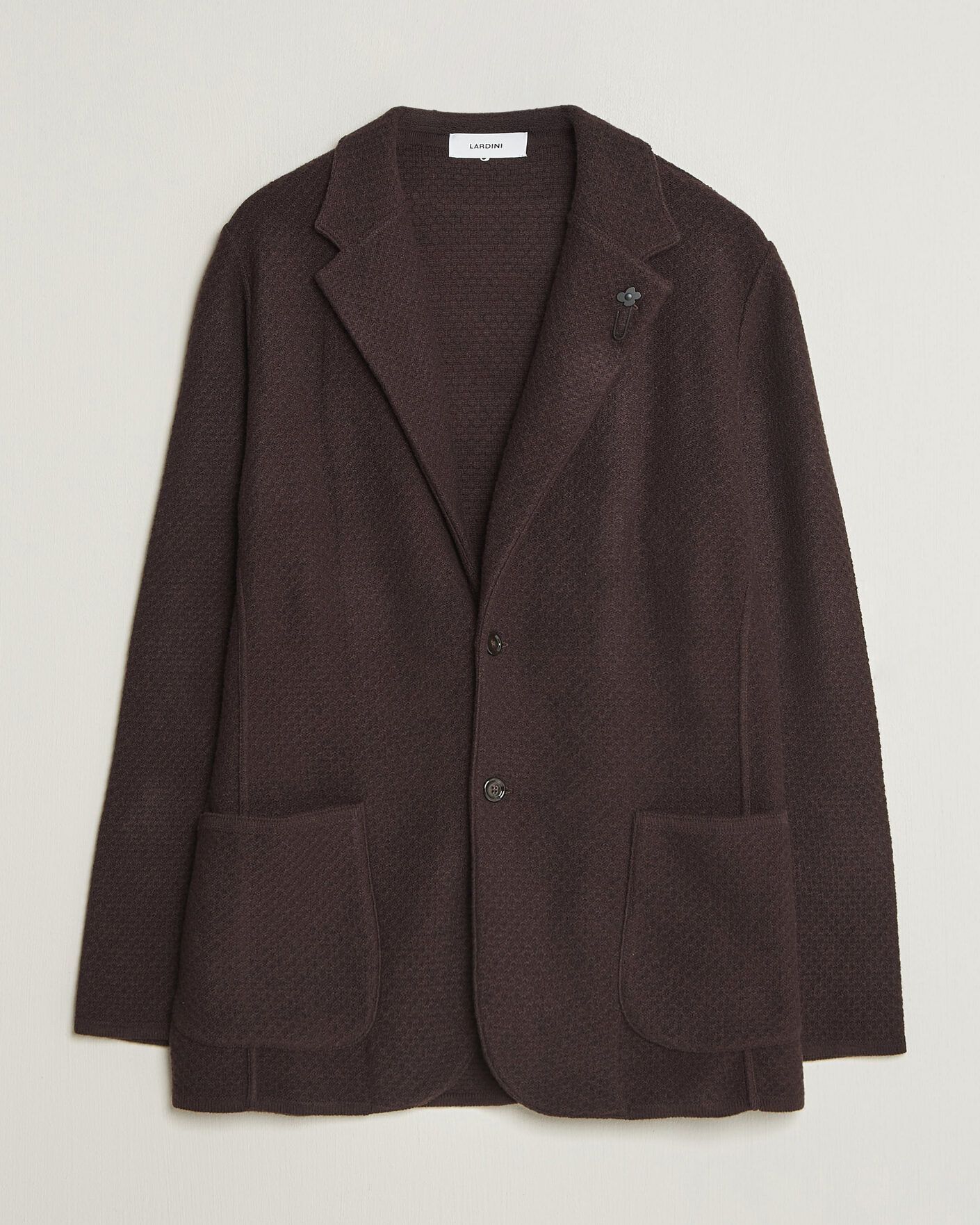 Mies | Pikkutakit | Lardini | Knitted Structure Wool/Cashmere Blazer Brown
