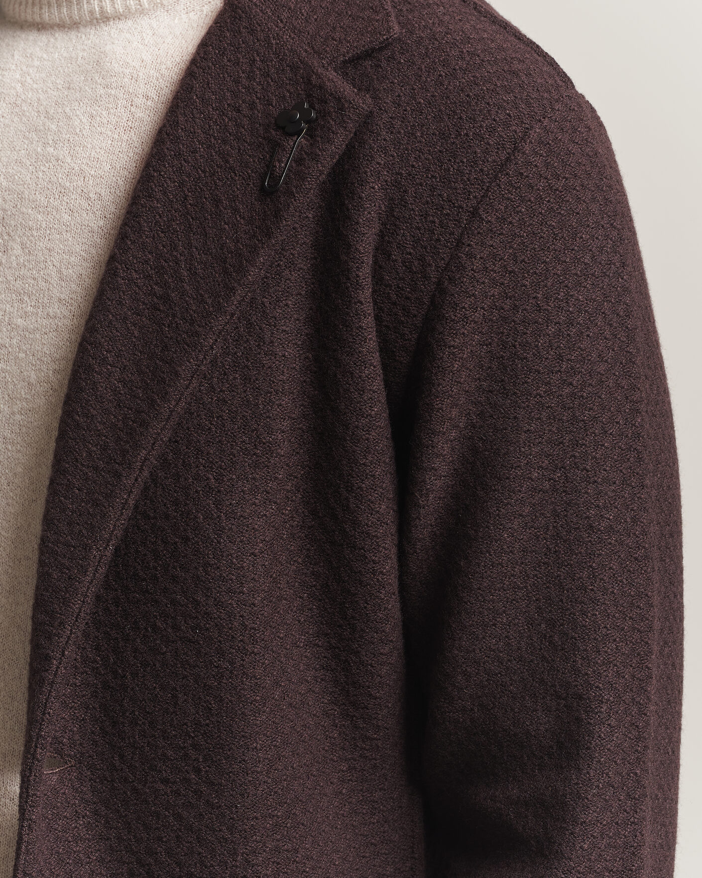 Mies | Pikkutakit | Lardini | Knitted Structure Wool/Cashmere Blazer Brown
