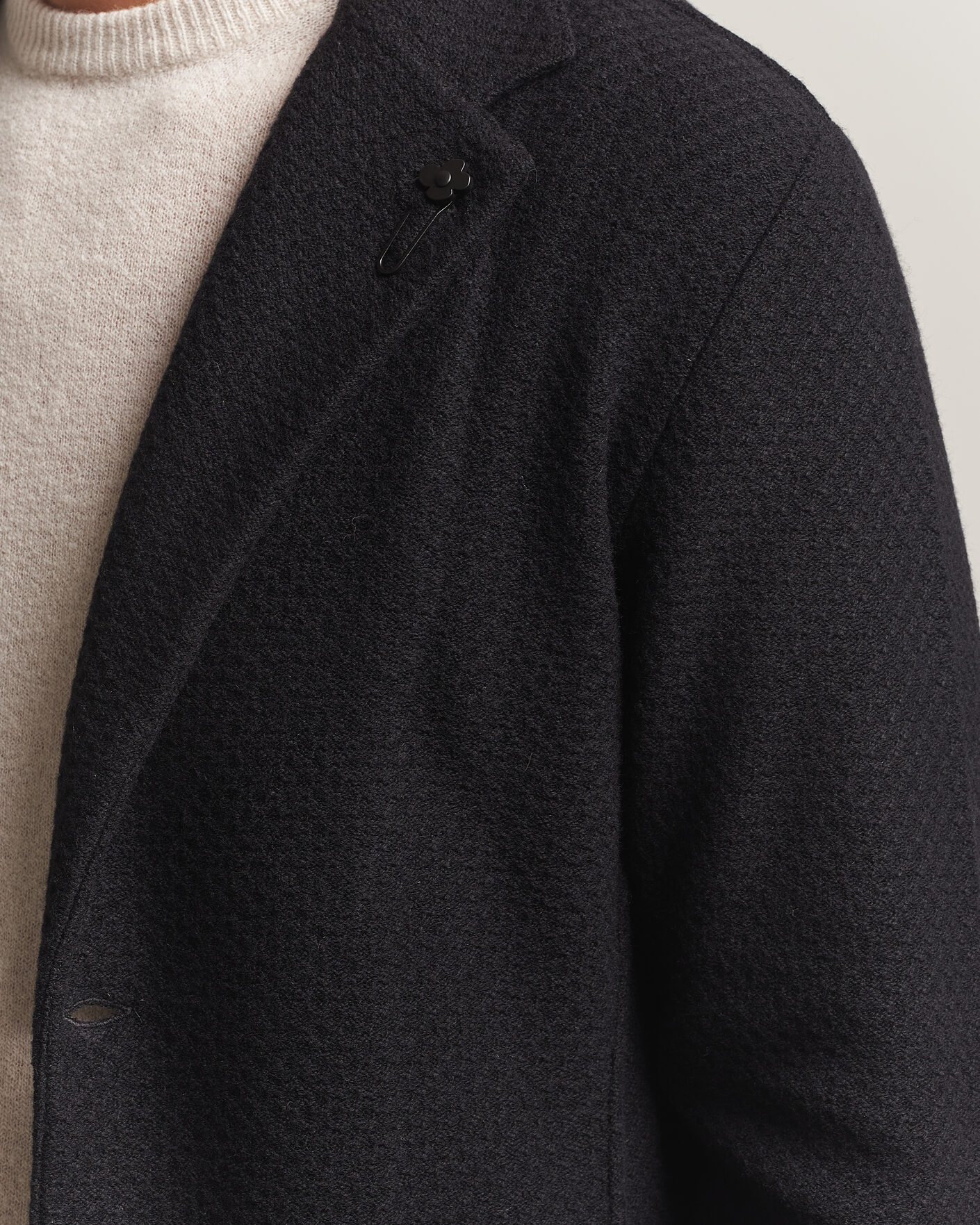 Mies | Pikkutakit | Lardini | Knitted Structure Wool/Cashmere Blazer Black