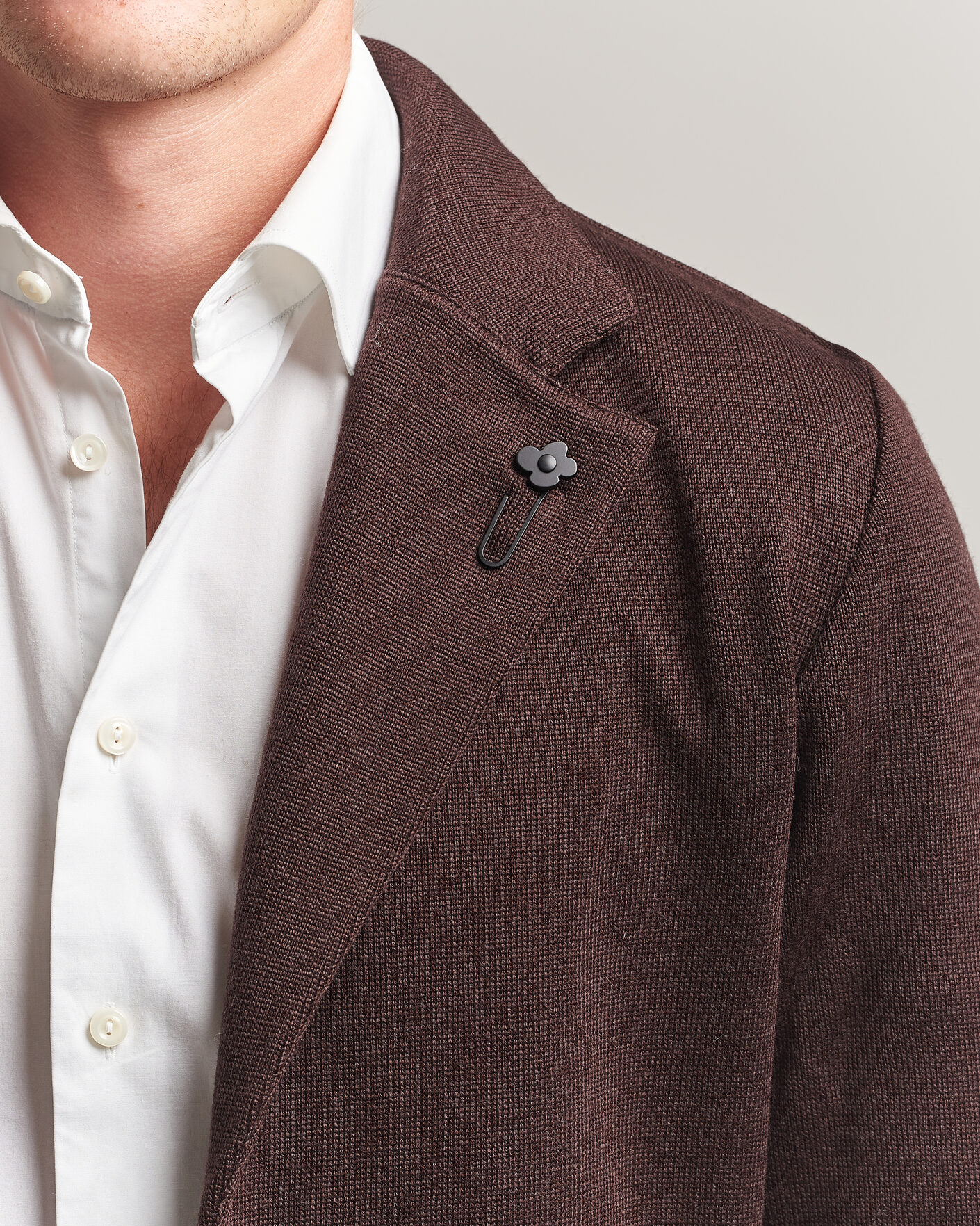 Mies | Pikkutakit | Lardini | Knitted Wool Blazer Brown