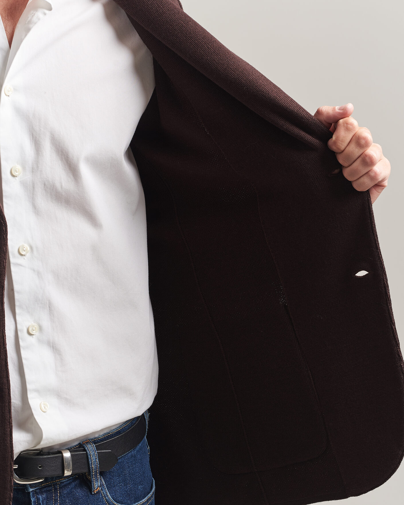 Mies | Pikkutakit | Lardini | Knitted Wool Blazer Brown
