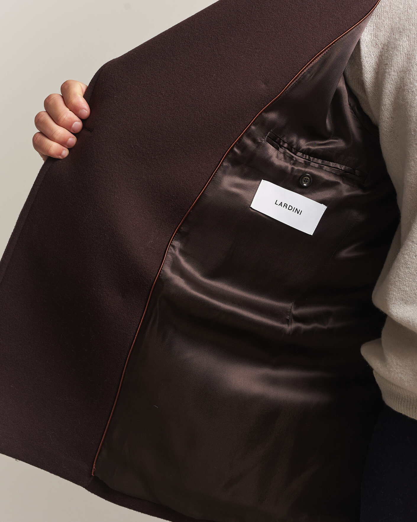 Mies | Takit | Lardini | Wool Peacoat Brown
