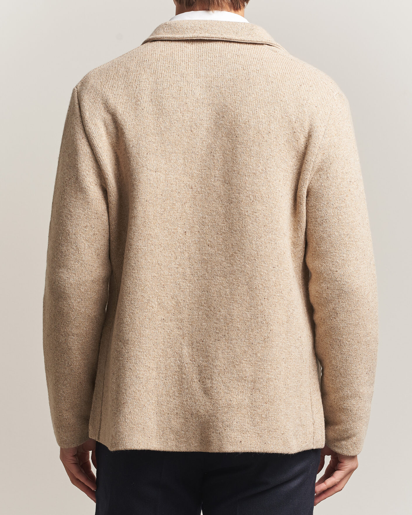 Mies | Puserot | Lardini | Knitted Shirt Jacket Beige