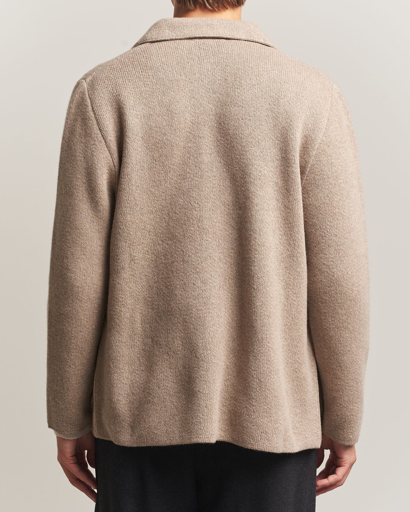 Mies | Puserot | Lardini | Knitted Cashmere Overshirt Light Brown