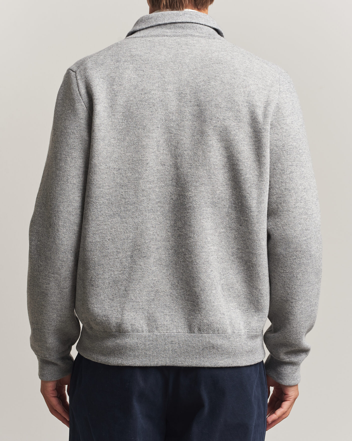 Mies | Takit | Lardini | Knitted Wool Bomber Jacket Grey