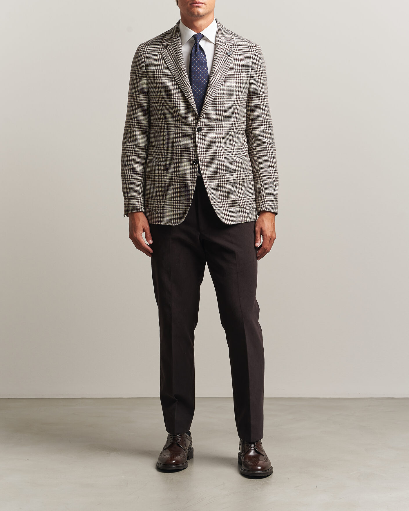 Mies | Pikkutakit | Lardini | Wool/Cashmere Checked Blazer Brown