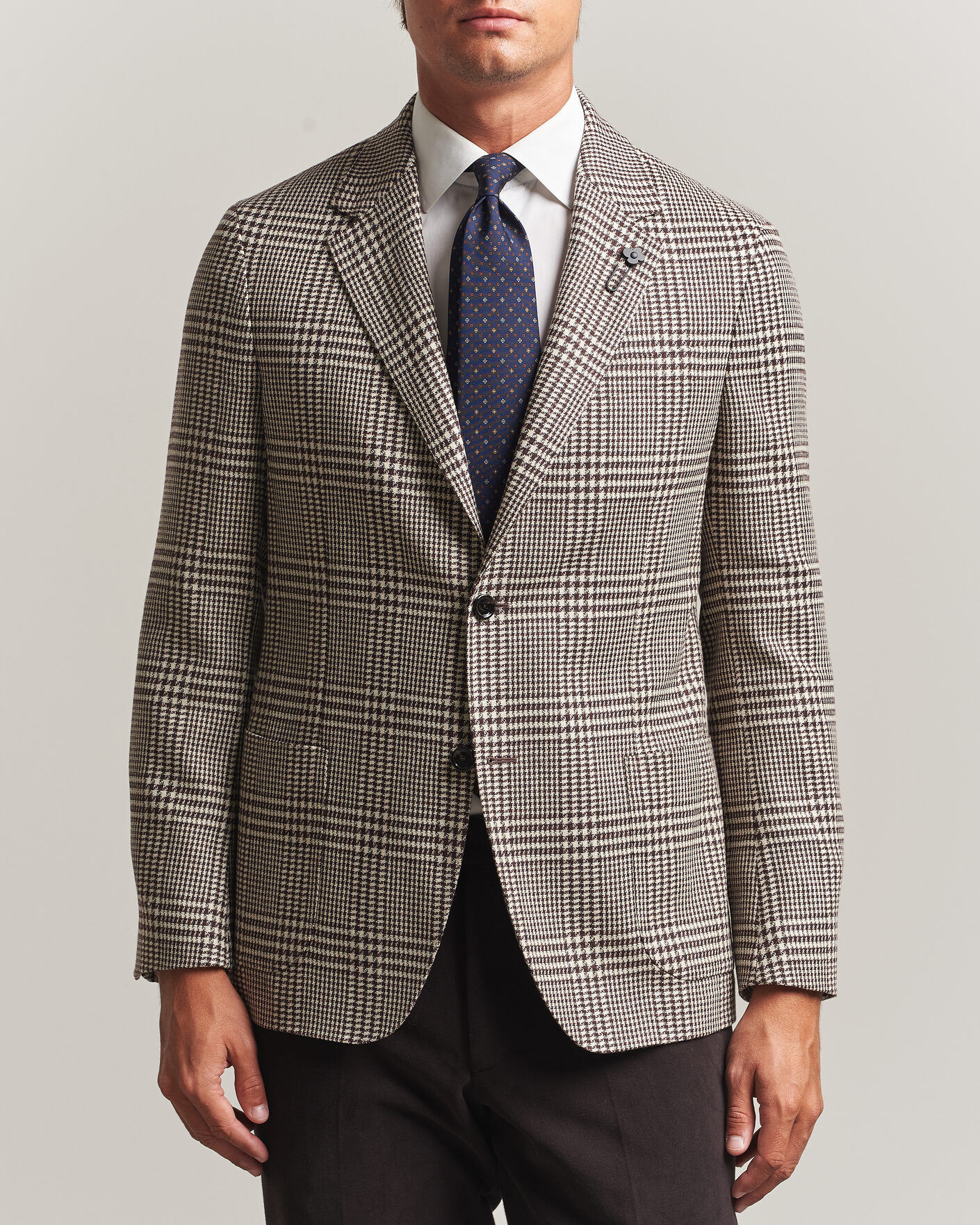 Mies | Pikkutakit | Lardini | Wool/Cashmere Checked Blazer Brown