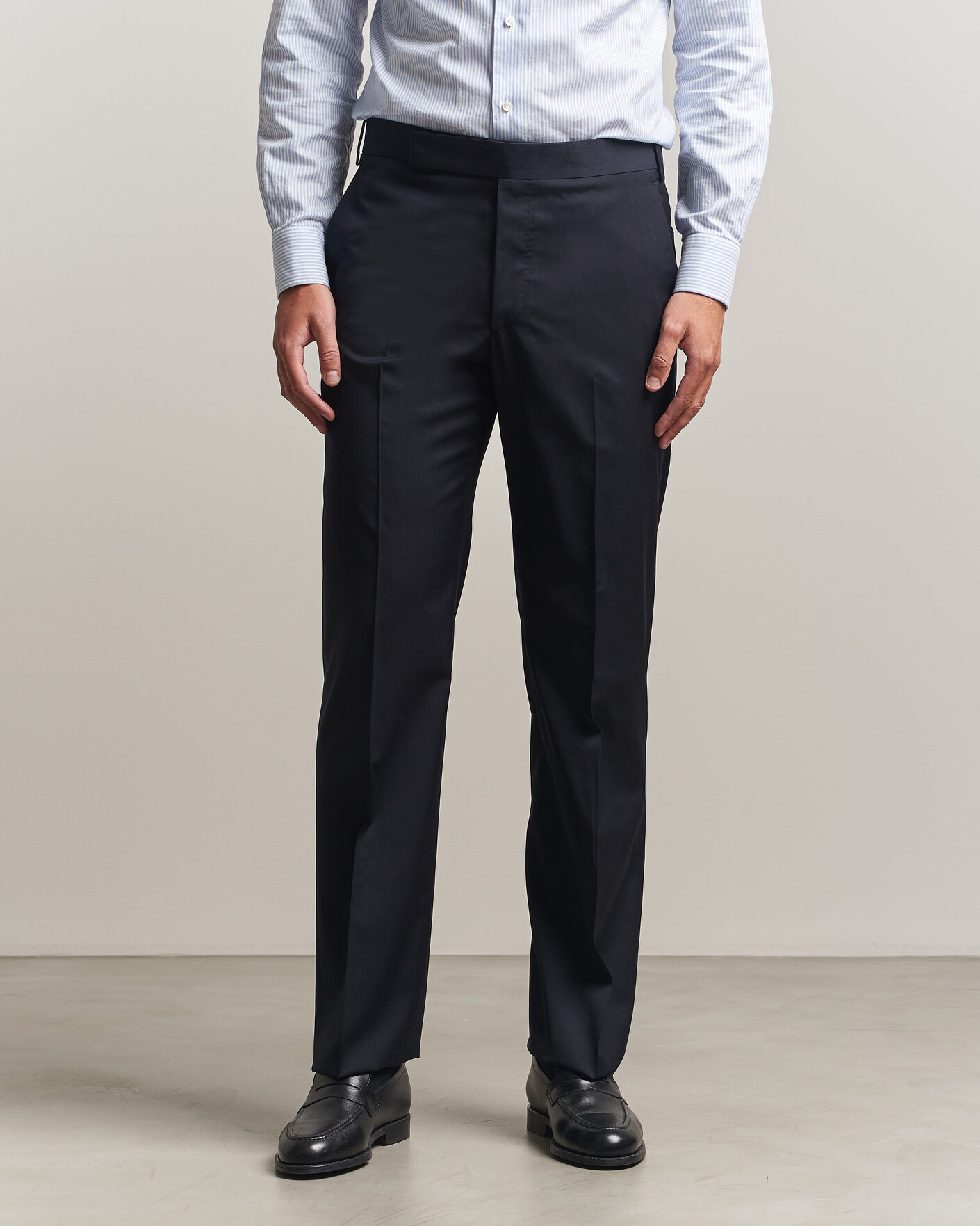 Mies | Housut | Lardini | Straight Fit Wool Trousers Navy