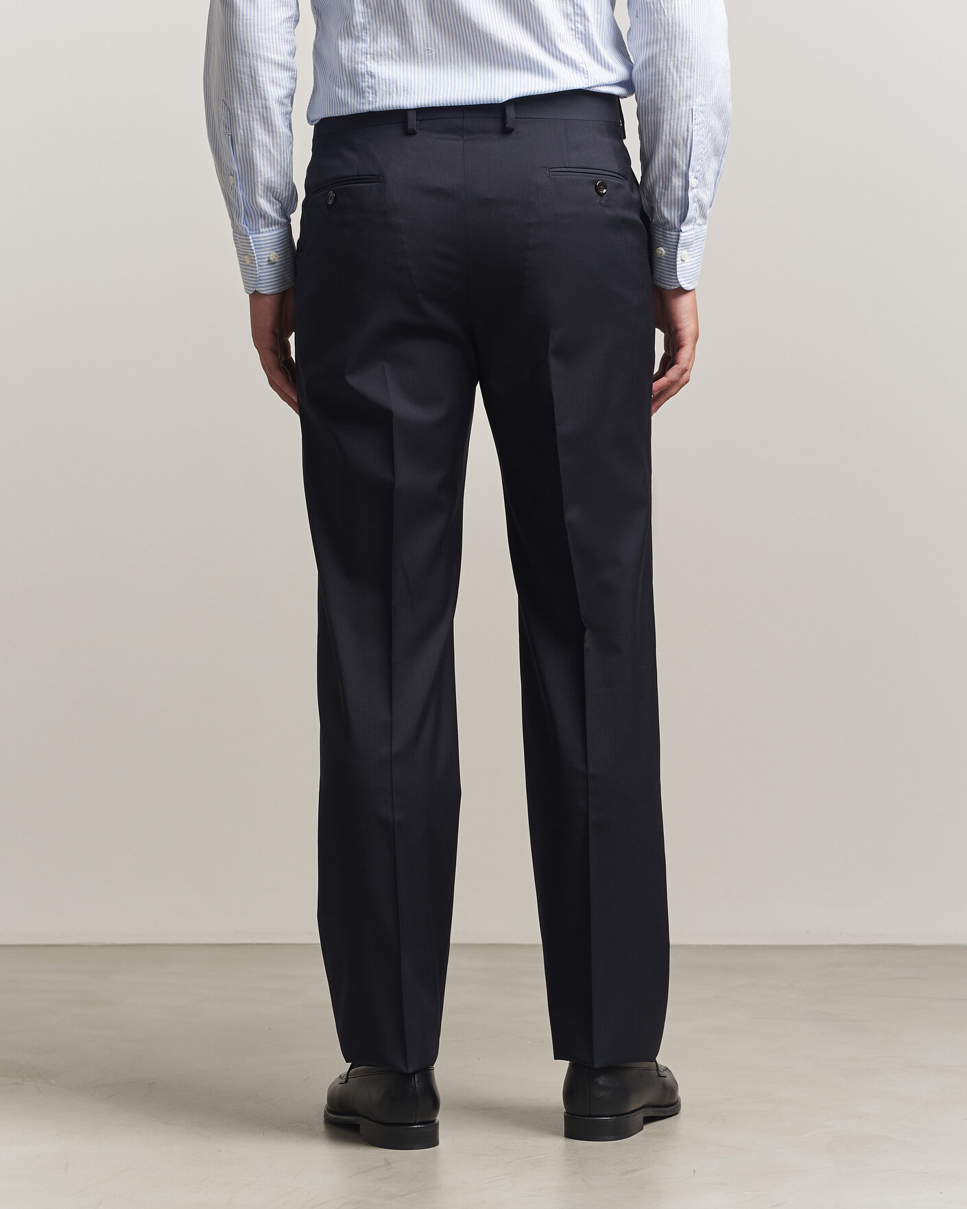 Mies | Housut | Lardini | Straight Fit Wool Trousers Navy