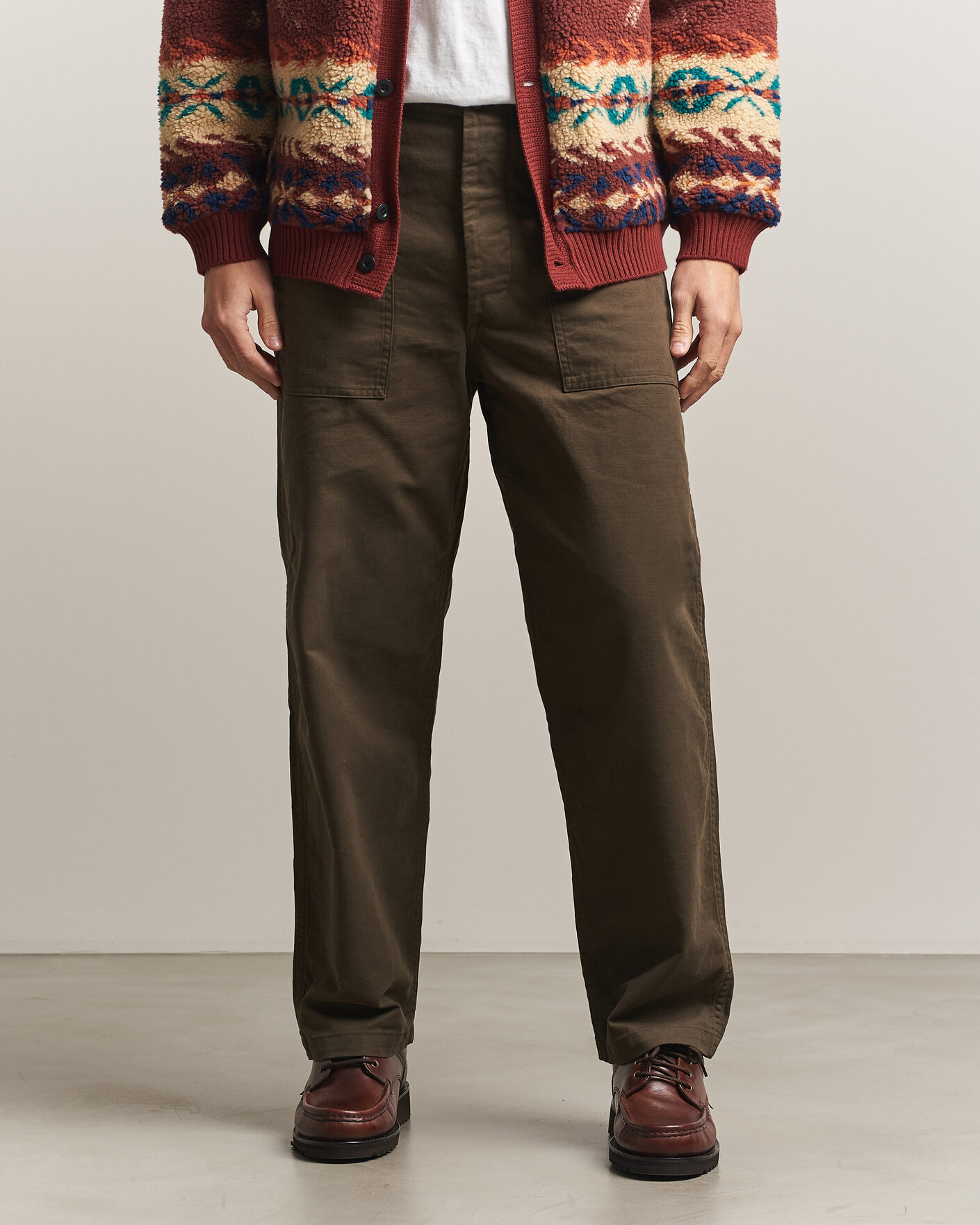 Mies | Housut | orSlow | Regular Fit Original Sateen Fatigue Pants Coffee Brown
