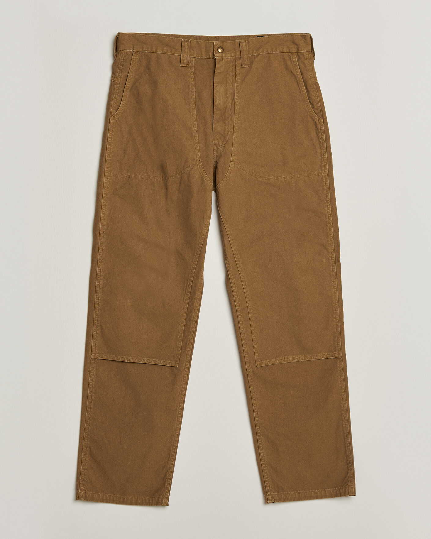 Mies | Housut | orSlow | Double Knee Work Trousers Brown