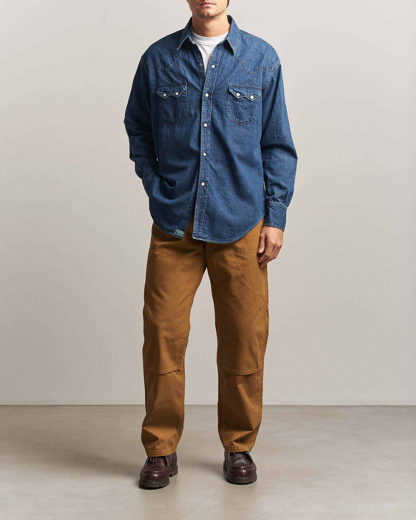 Mies | Housut | orSlow | Double Knee Work Trousers Brown