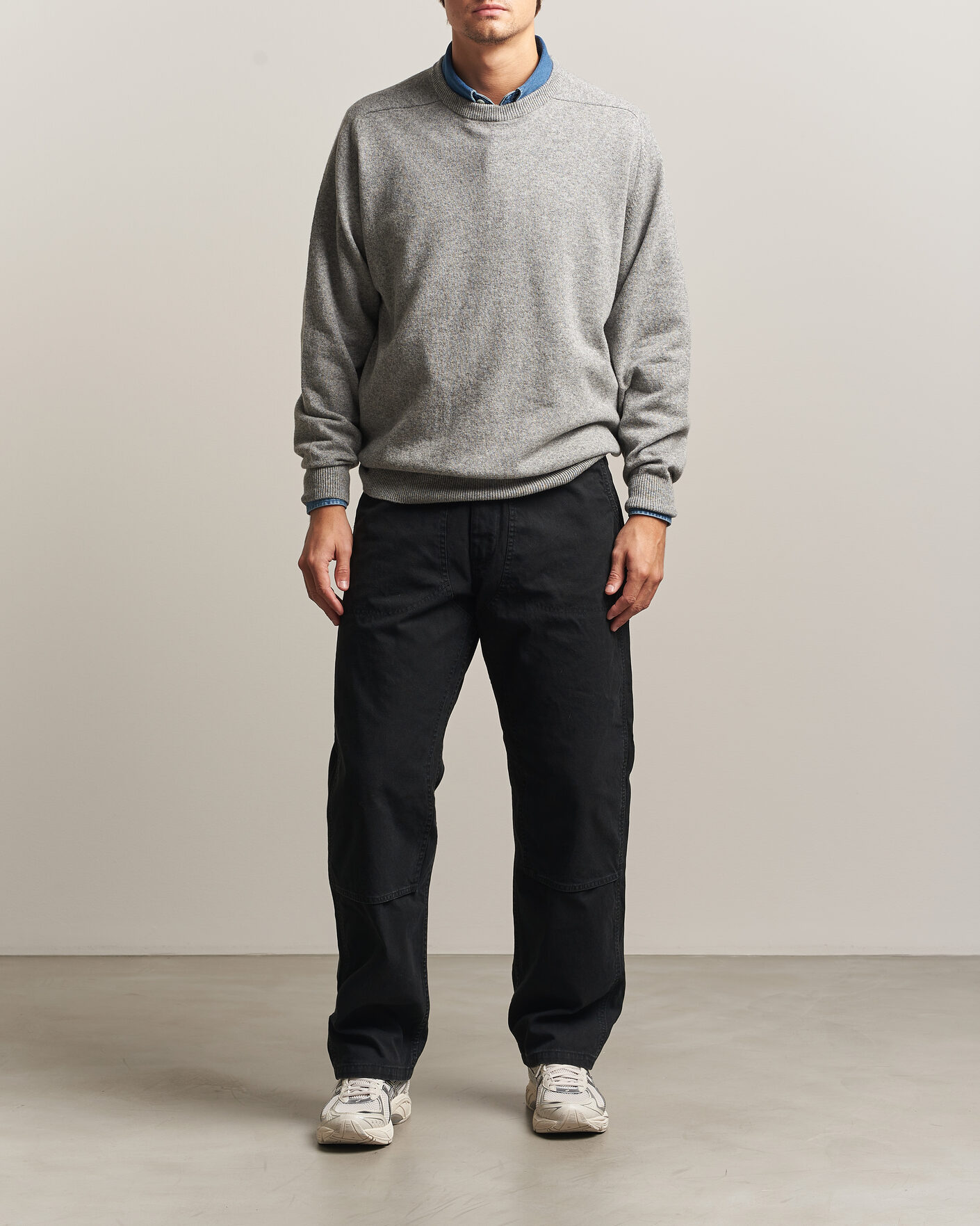 Mies | Housut | orSlow | Double Knee Work Trousers Black