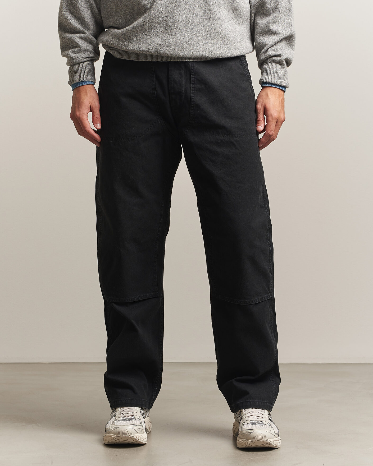 Mies | Housut | orSlow | Double Knee Work Trousers Black