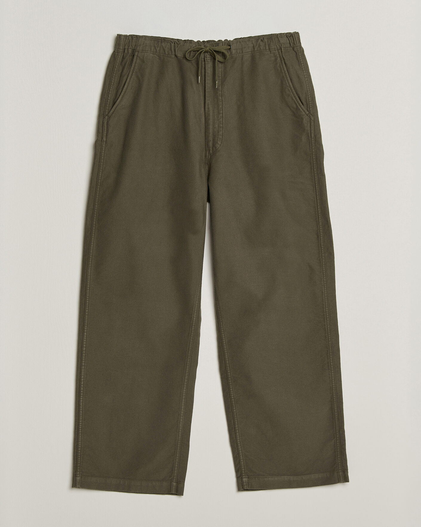 Mies | Housut | orSlow | Wide Fit New Yorker Brushed Trousers Moss Gray