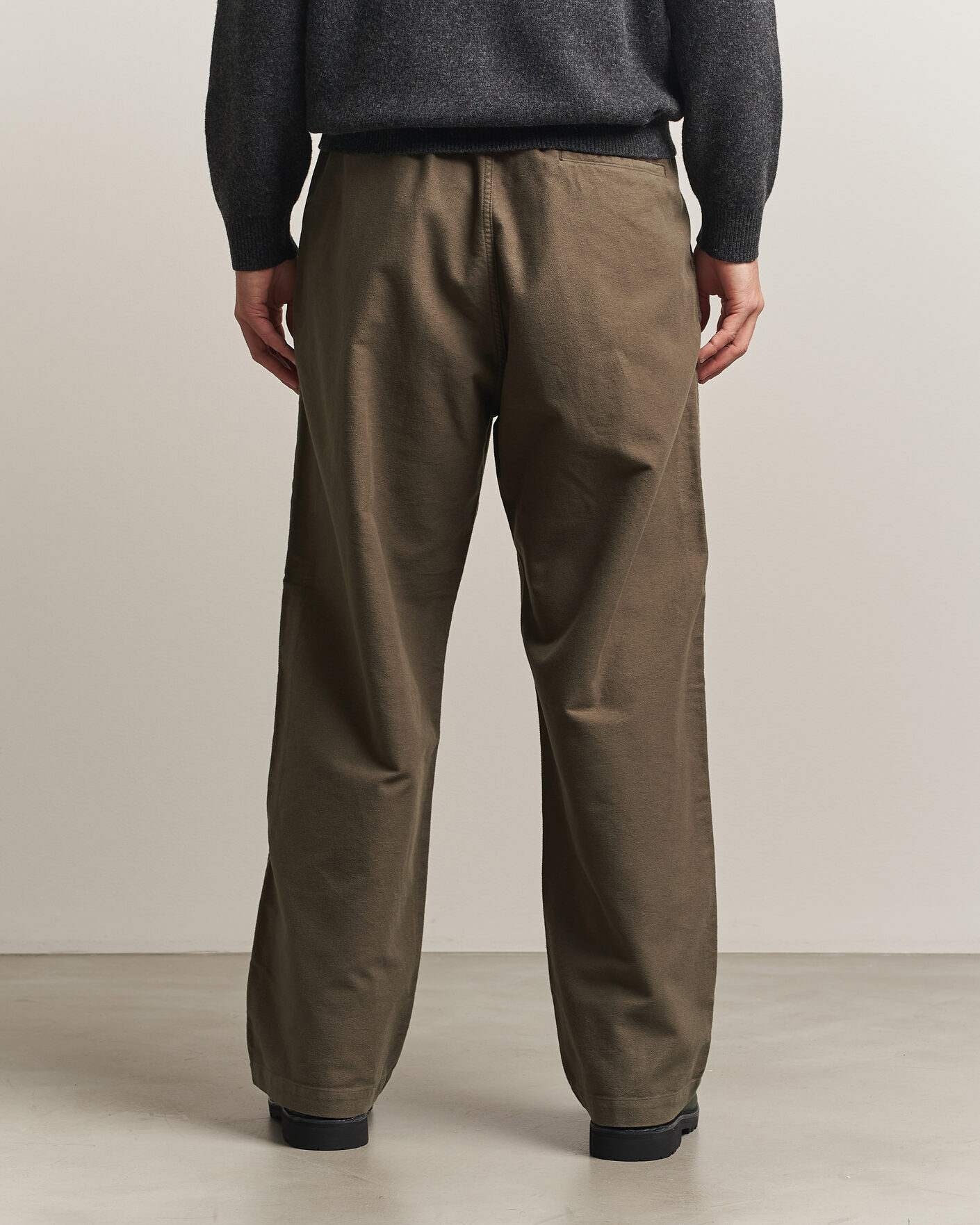 Mies | Housut | orSlow | Wide Fit New Yorker Brushed Trousers Moss Gray
