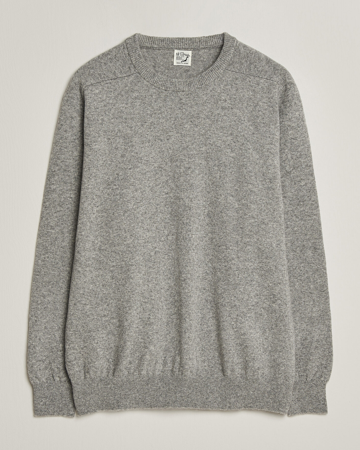 Mies | Puserot | orSlow | Simple Crew Neck Sweater Light Grey