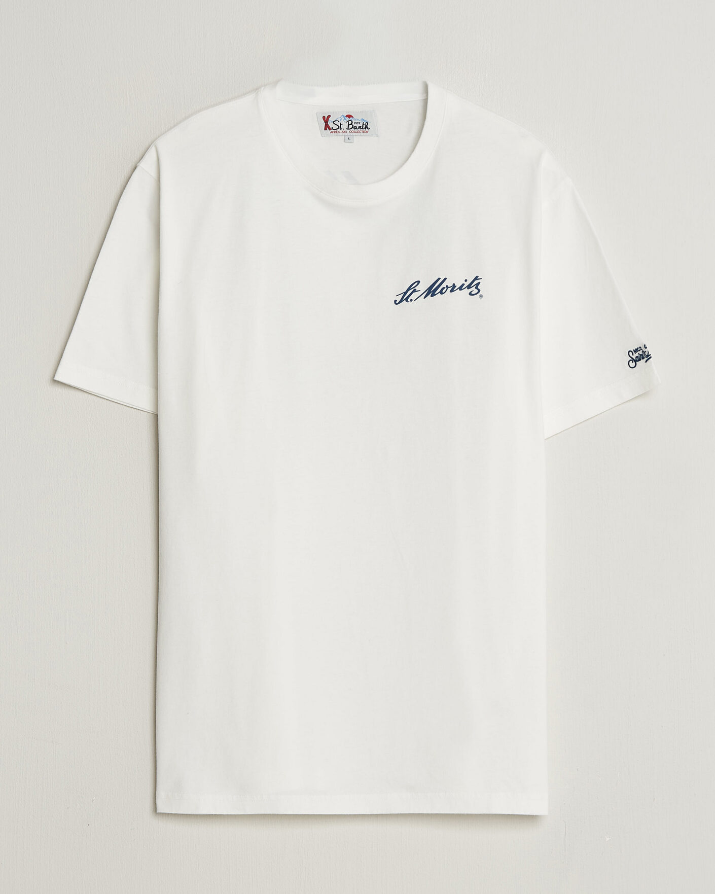 Mies | T-paidat | MC2 Saint Barth | Back Printed Cotton T-Shirt St Moritz Racing