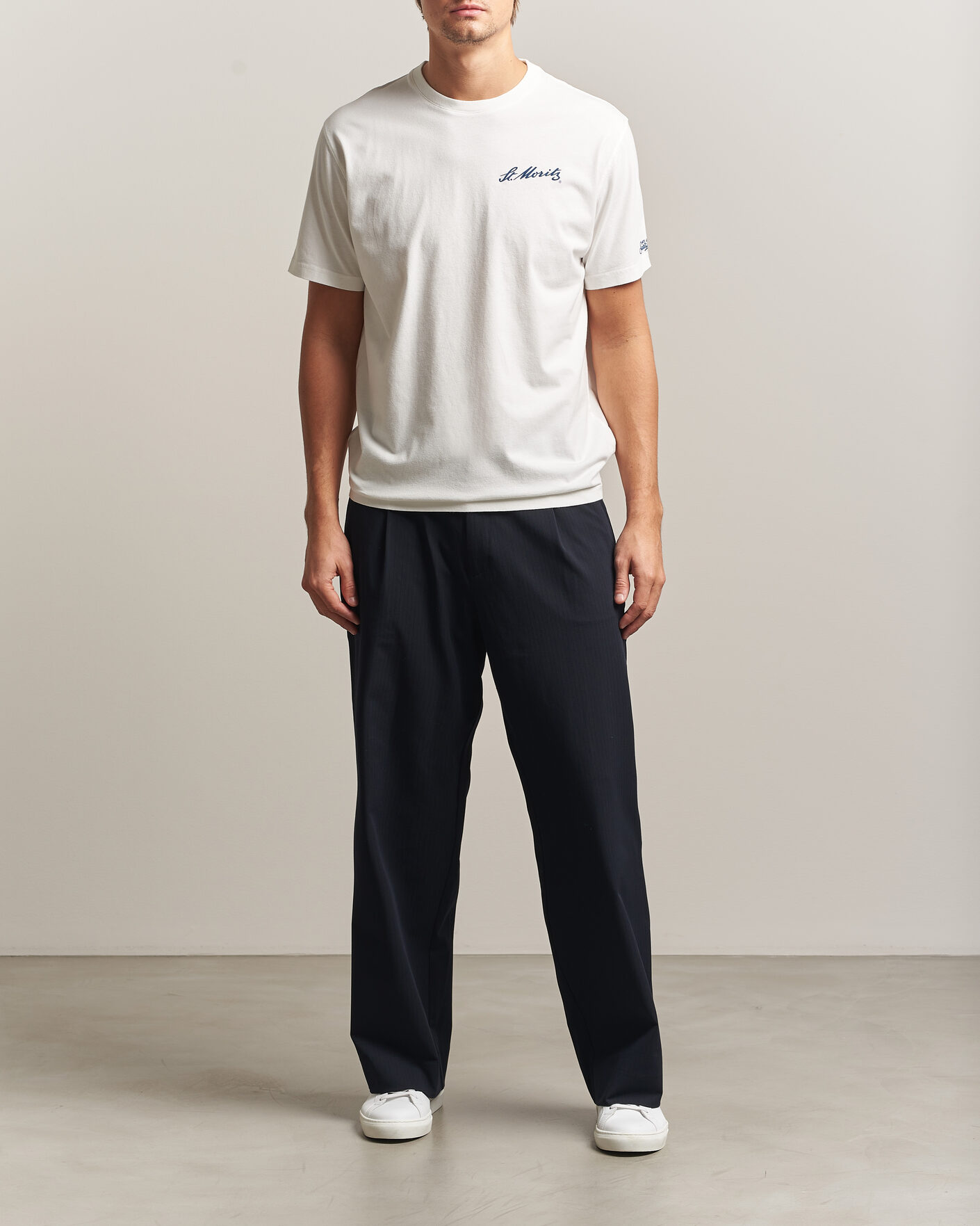 Mies | T-paidat | MC2 Saint Barth | Back Printed Cotton T-Shirt St Moritz Racing