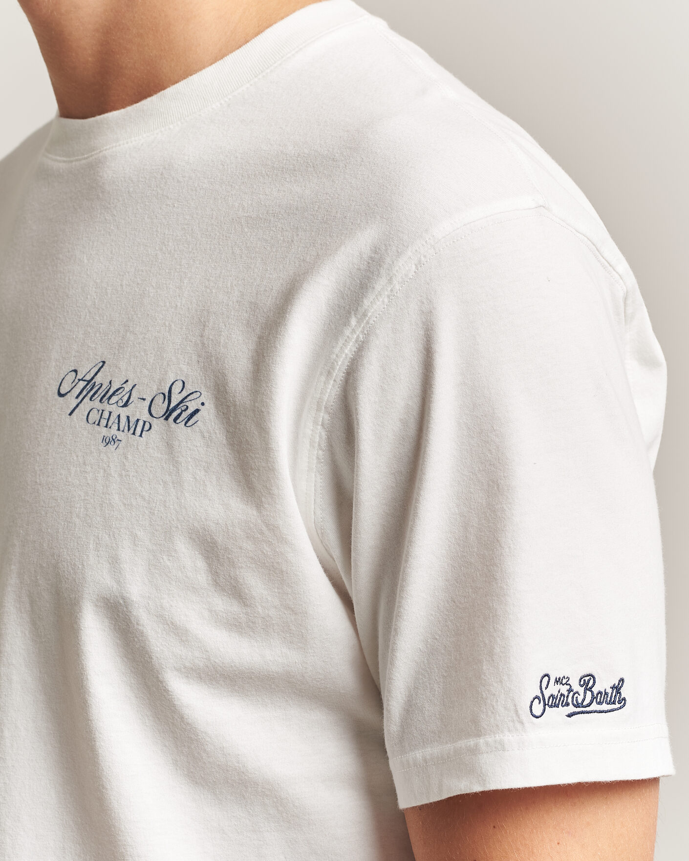 Mies | T-paidat | MC2 Saint Barth | Back Printed Cotton T-Shirt Ski Post Race