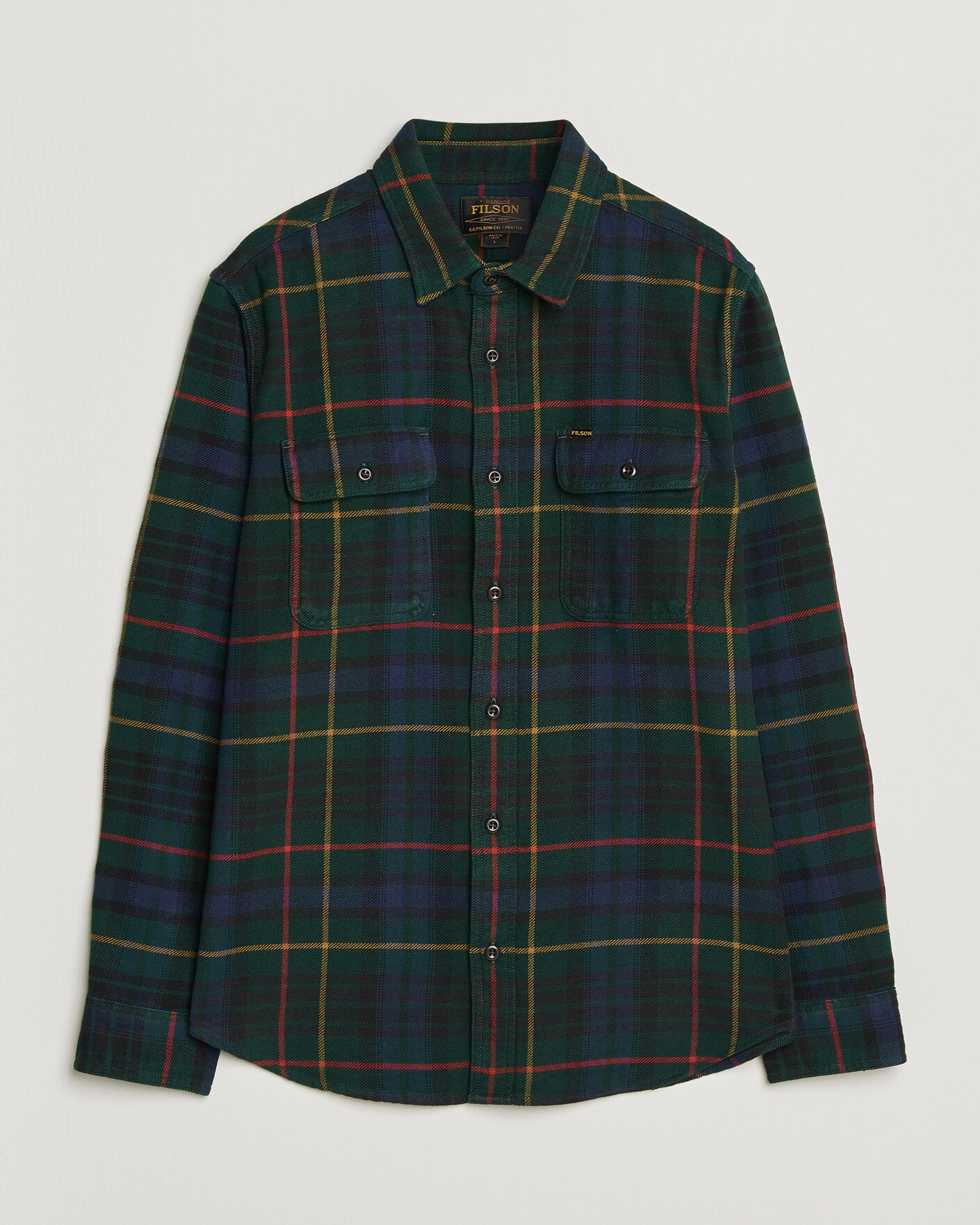 Mies | Kauluspaidat | Filson | Vintage Flannel Work Shirt Green/Navy