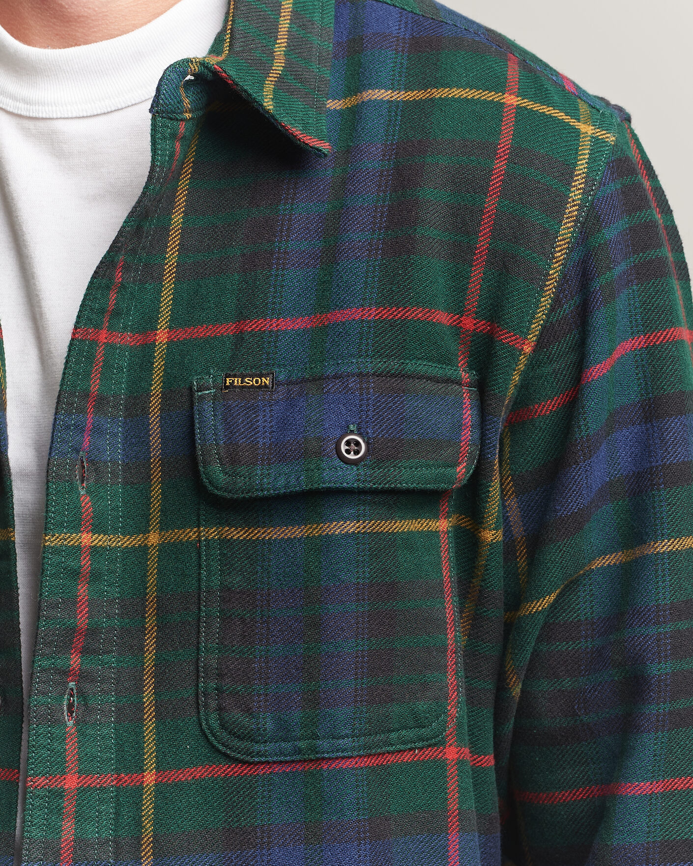 Mies | Kauluspaidat | Filson | Vintage Flannel Work Shirt Green/Navy