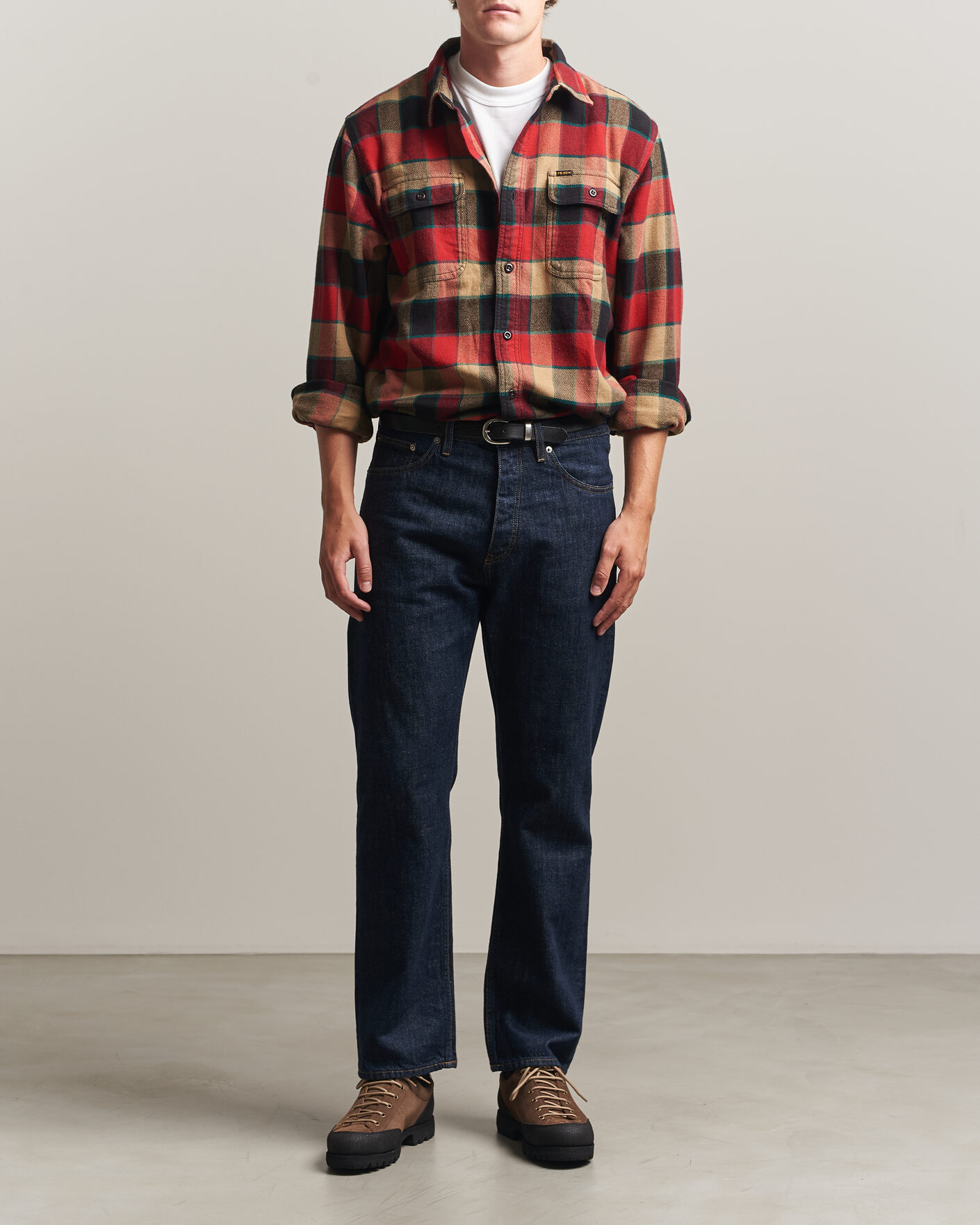 Mies | Kauluspaidat | Filson | Vintage Flannel Work Shirt Red/Cream