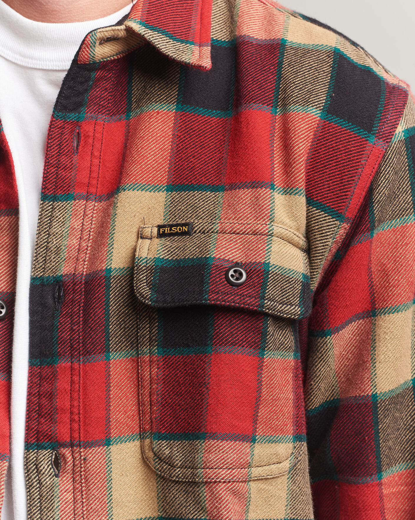 Mies | Kauluspaidat | Filson | Vintage Flannel Work Shirt Red/Cream