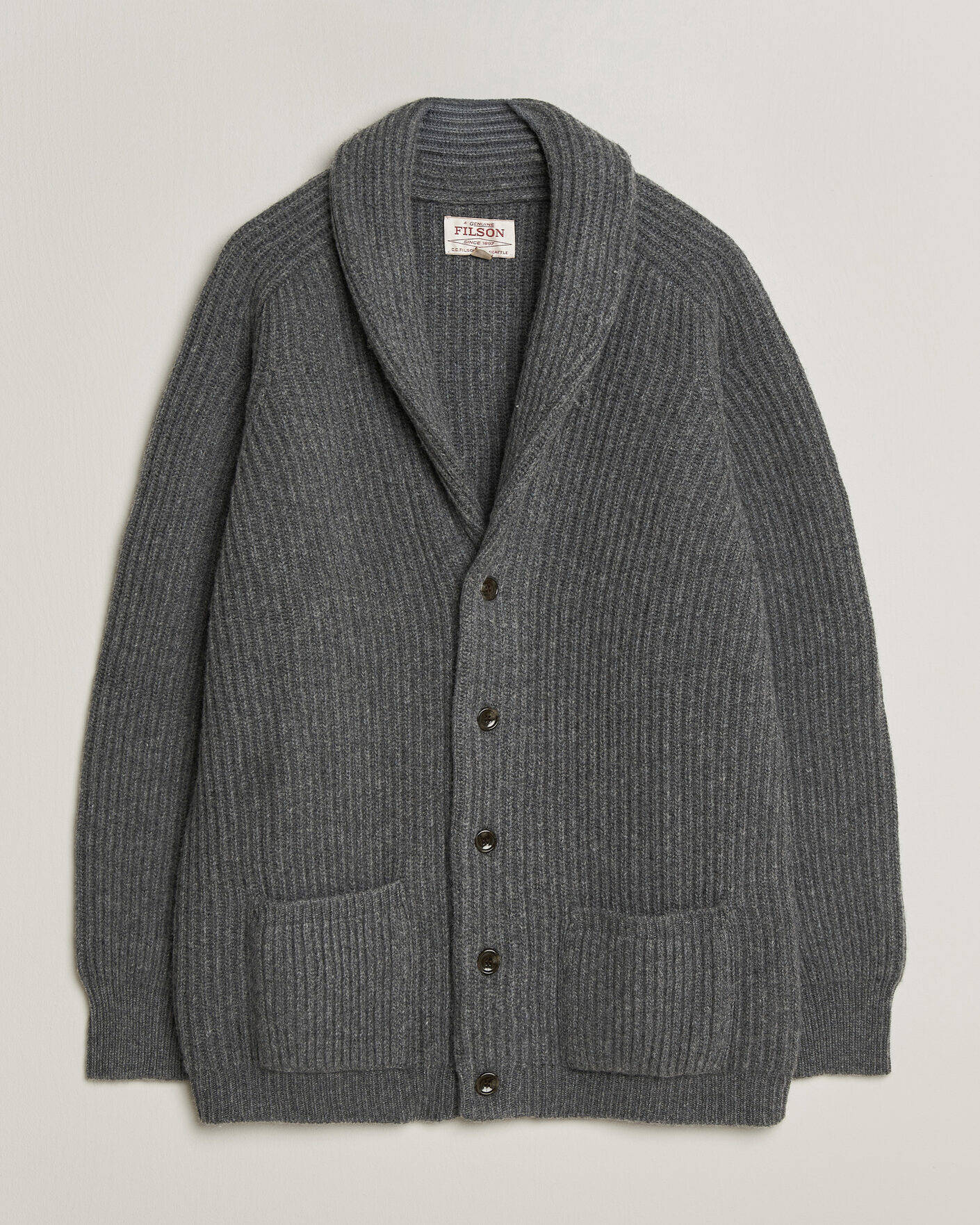 Mies | Puserot | Filson | Bristol Cardigan Sweater Medium Grey Melange