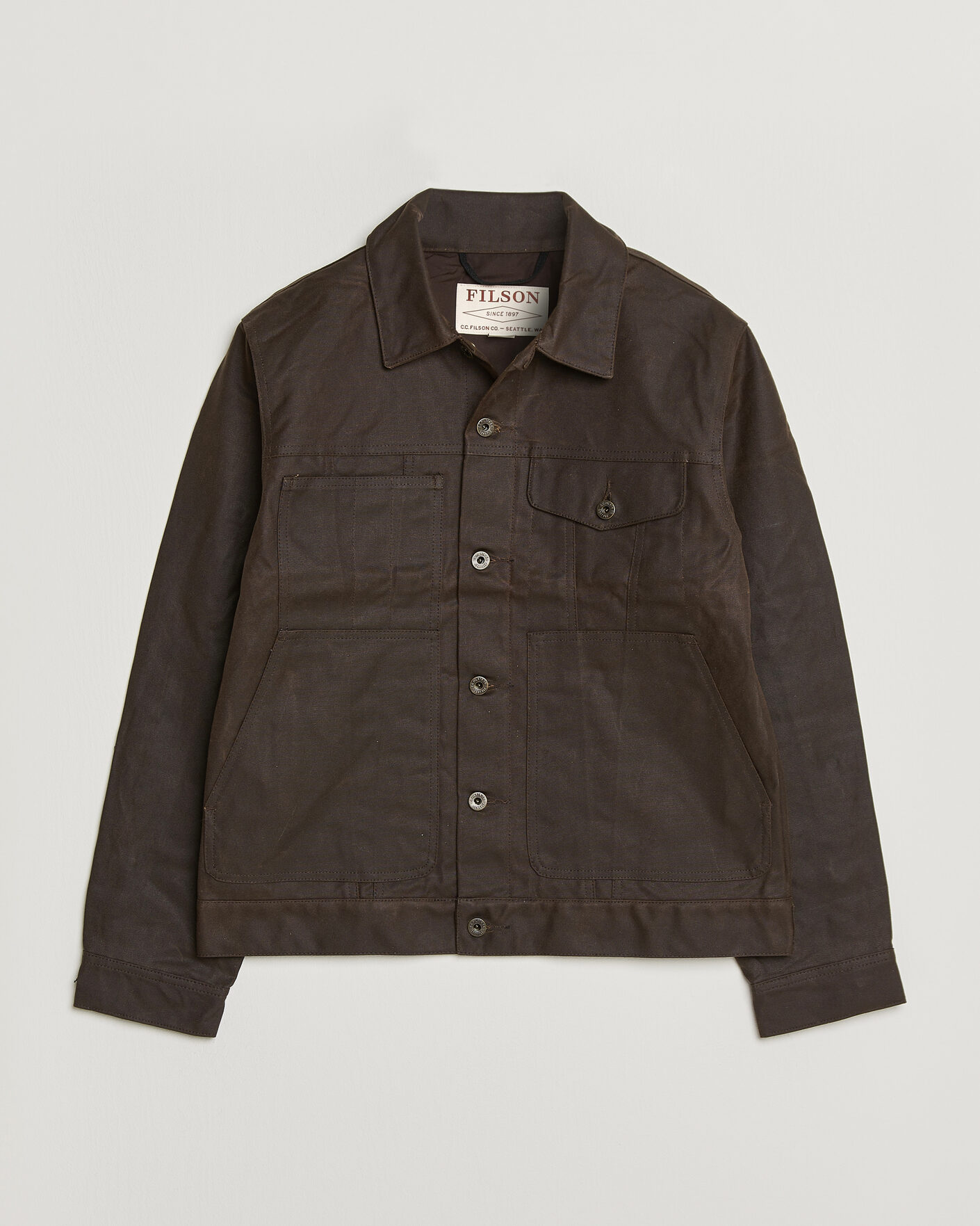 Mies | Takit | Filson | Short Lined Tin Cloth Cruiser Dark Brown