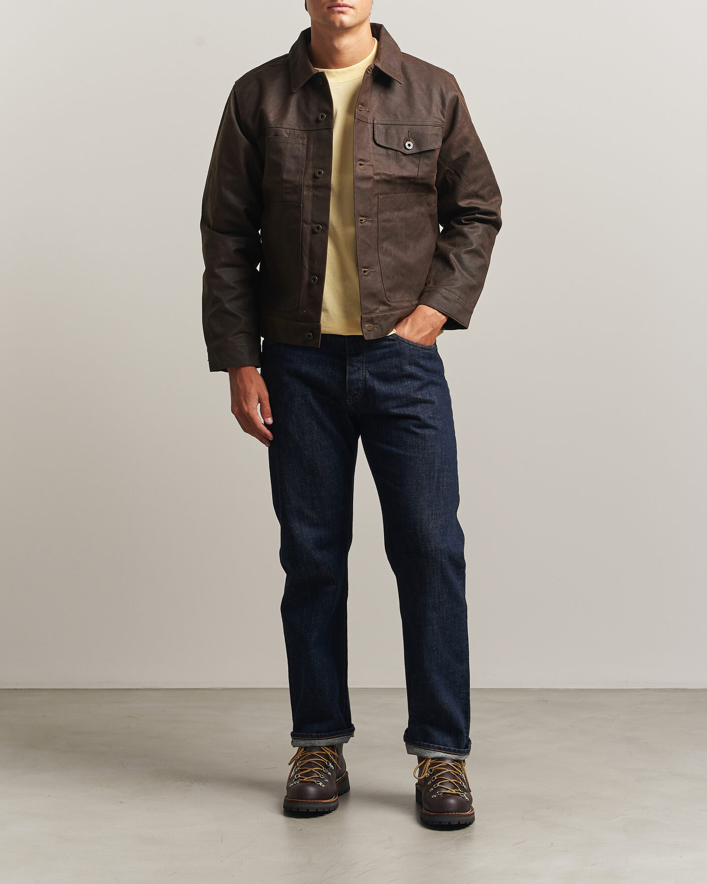 Mies | Takit | Filson | Short Lined Tin Cloth Cruiser Dark Brown