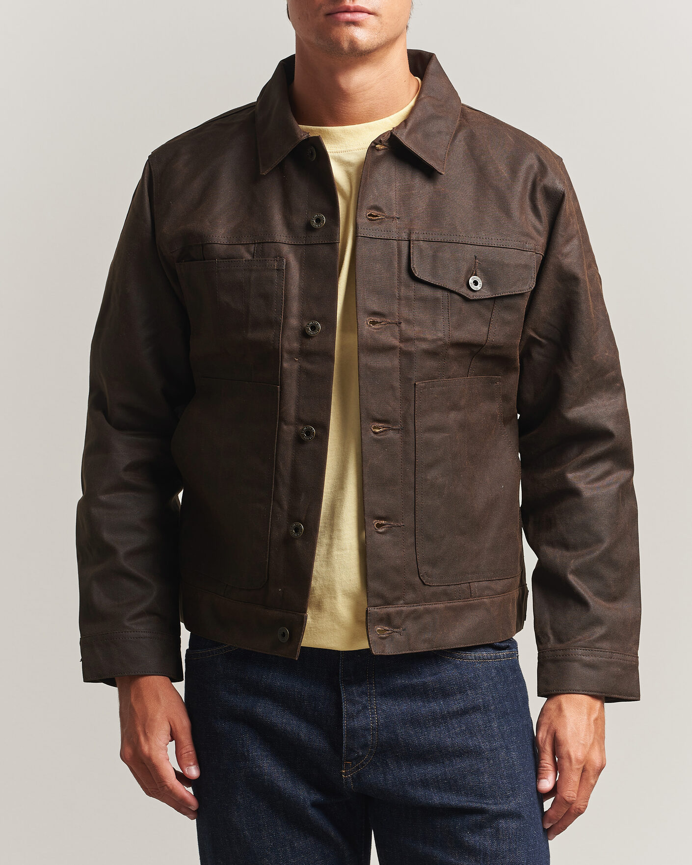 Mies | Takit | Filson | Short Lined Tin Cloth Cruiser Dark Brown