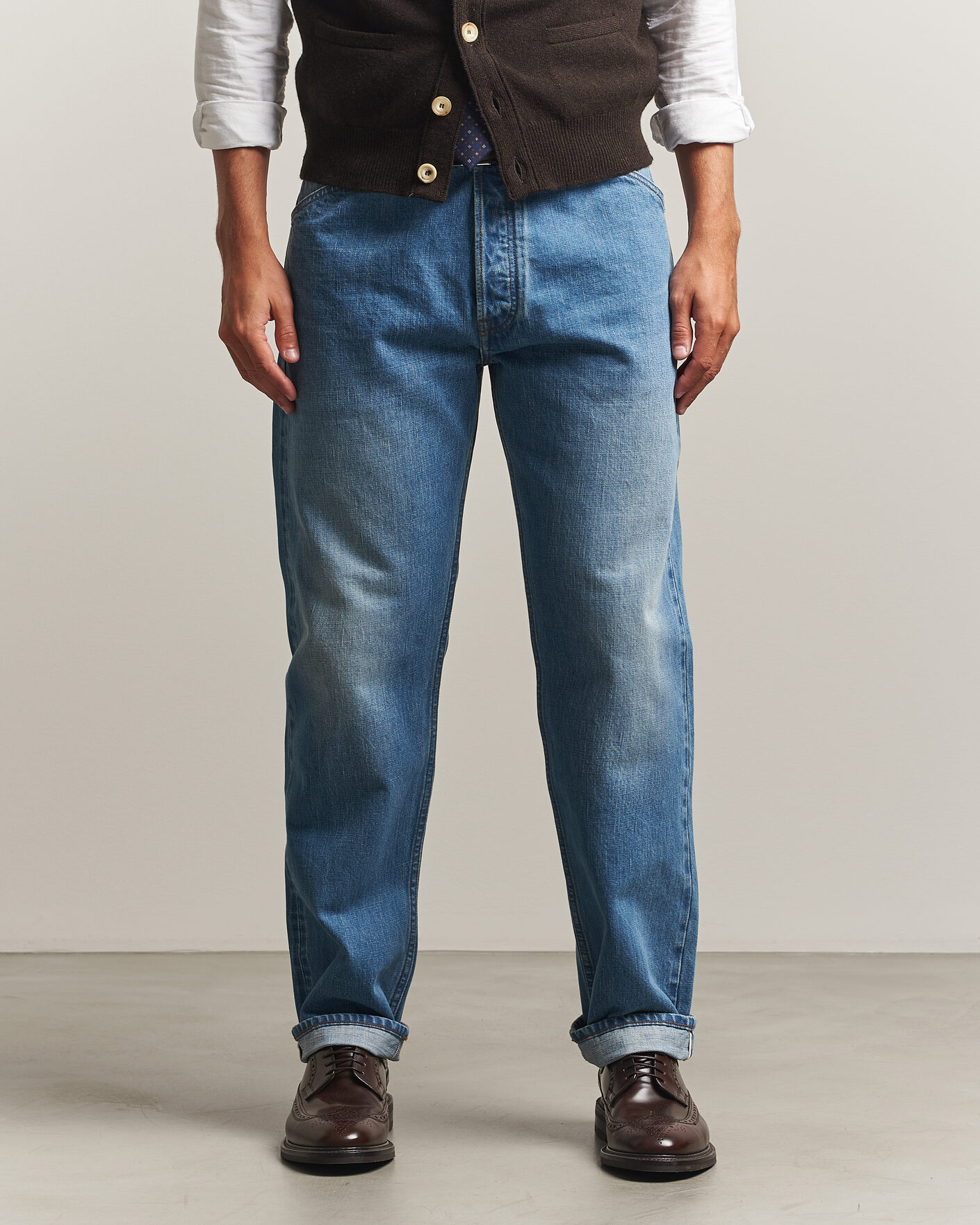 Mies | Farkut | Drake's | 5-Pocket Japanese Selvedge Denim Stone Wash