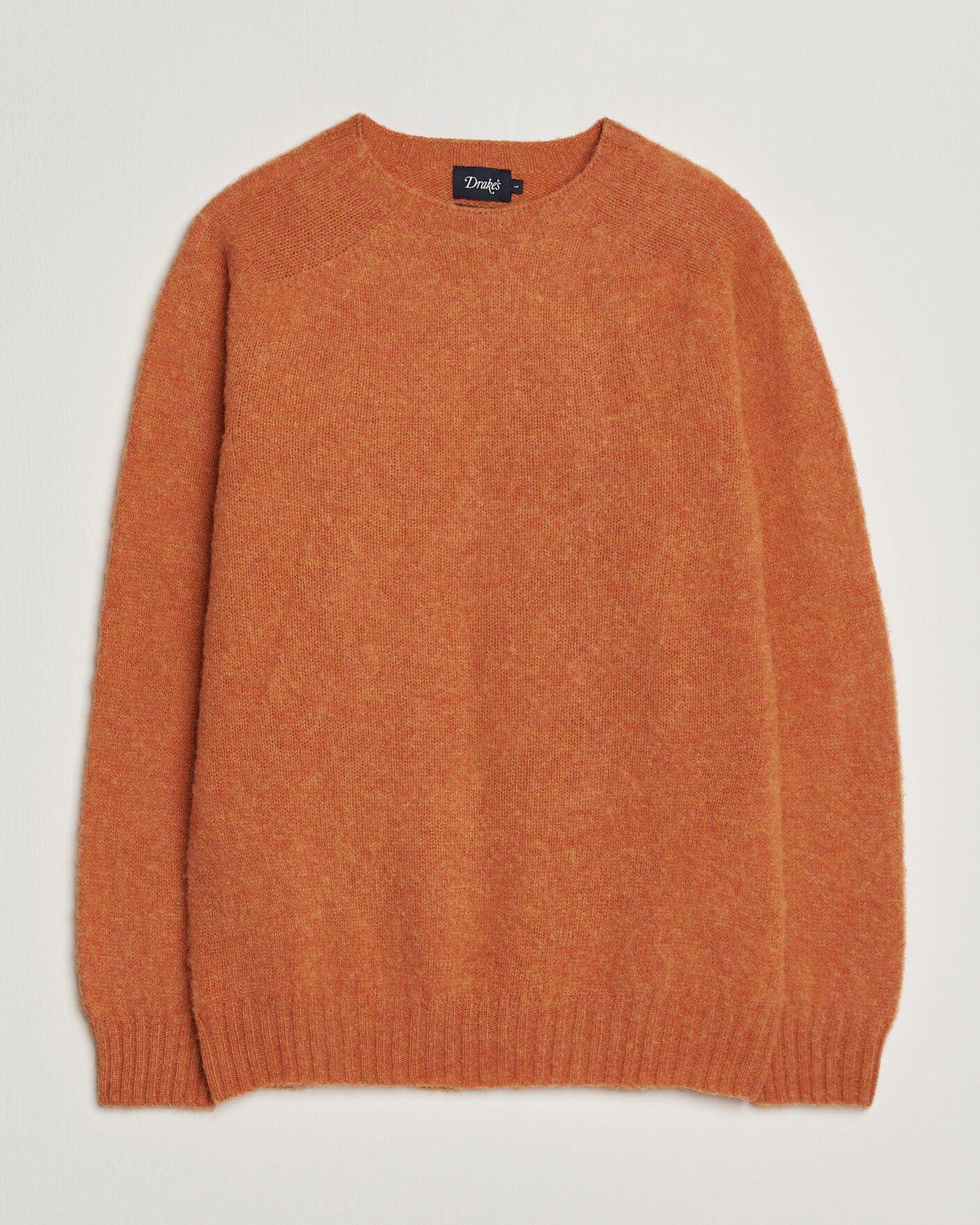 Mies | Puserot | Drake's | Brushed Shetland Crew Orange