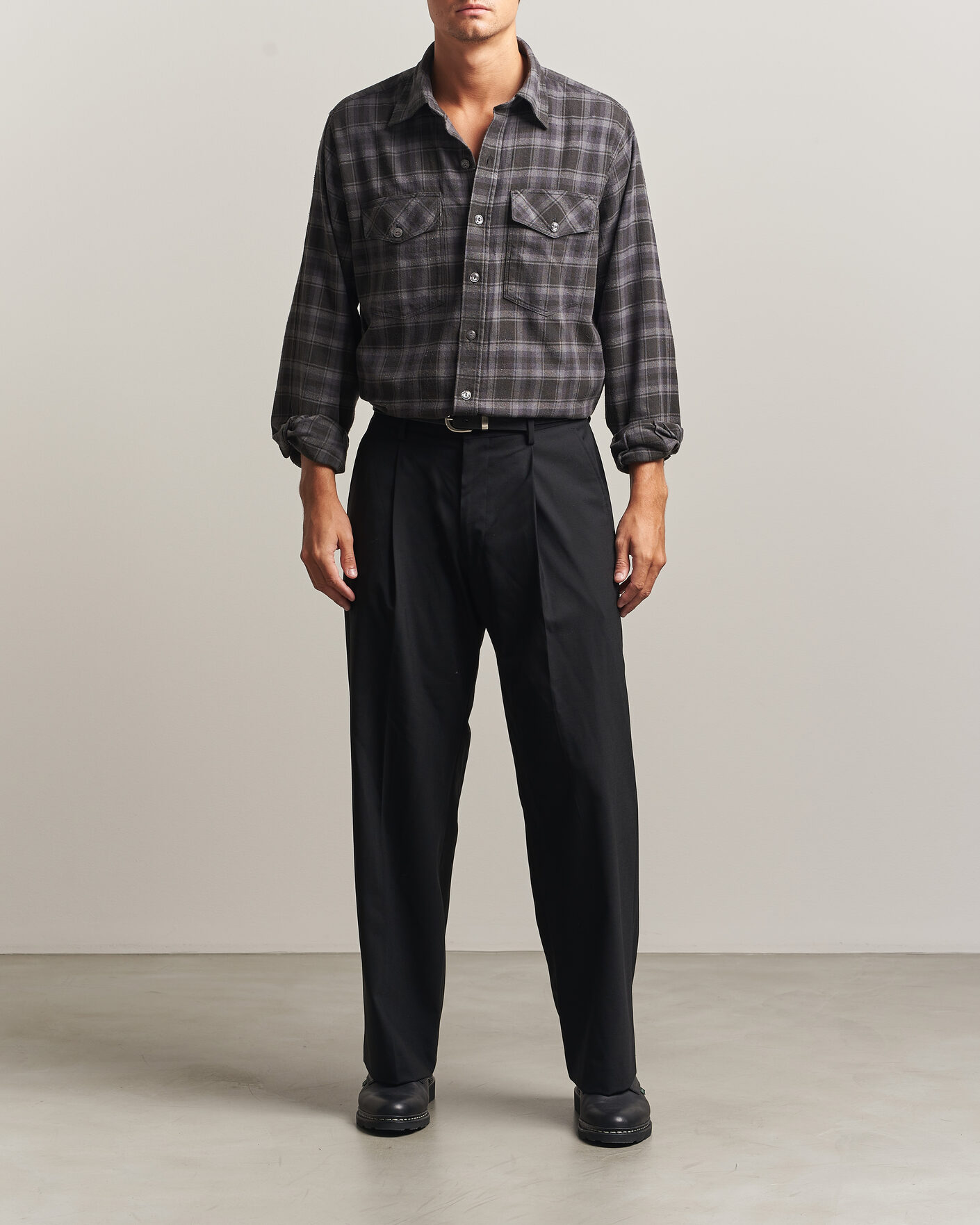 Mies | Kauluspaidat | Drake's | Cotton/Silk Two Pocket Shirt Grey
