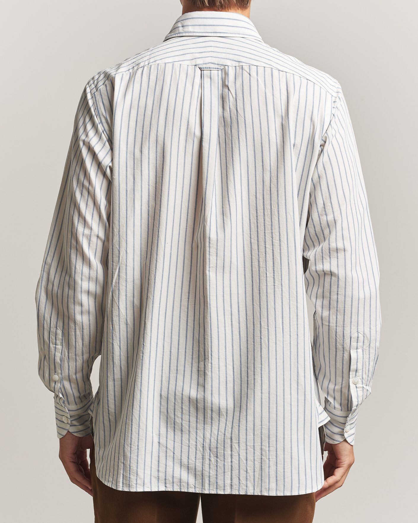 Mies | Kauluspaidat | Drake's | One Pocket Halo Stripe Shirt White