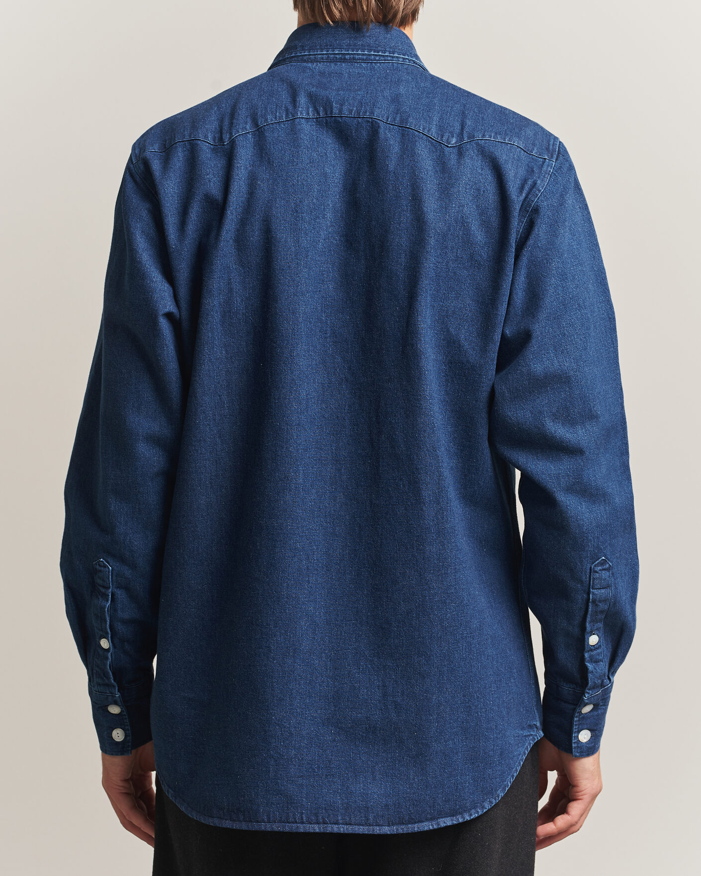 Mies | Kauluspaidat | Drake's | Western Selvedge Denim Shirt Stone Wash Indigo