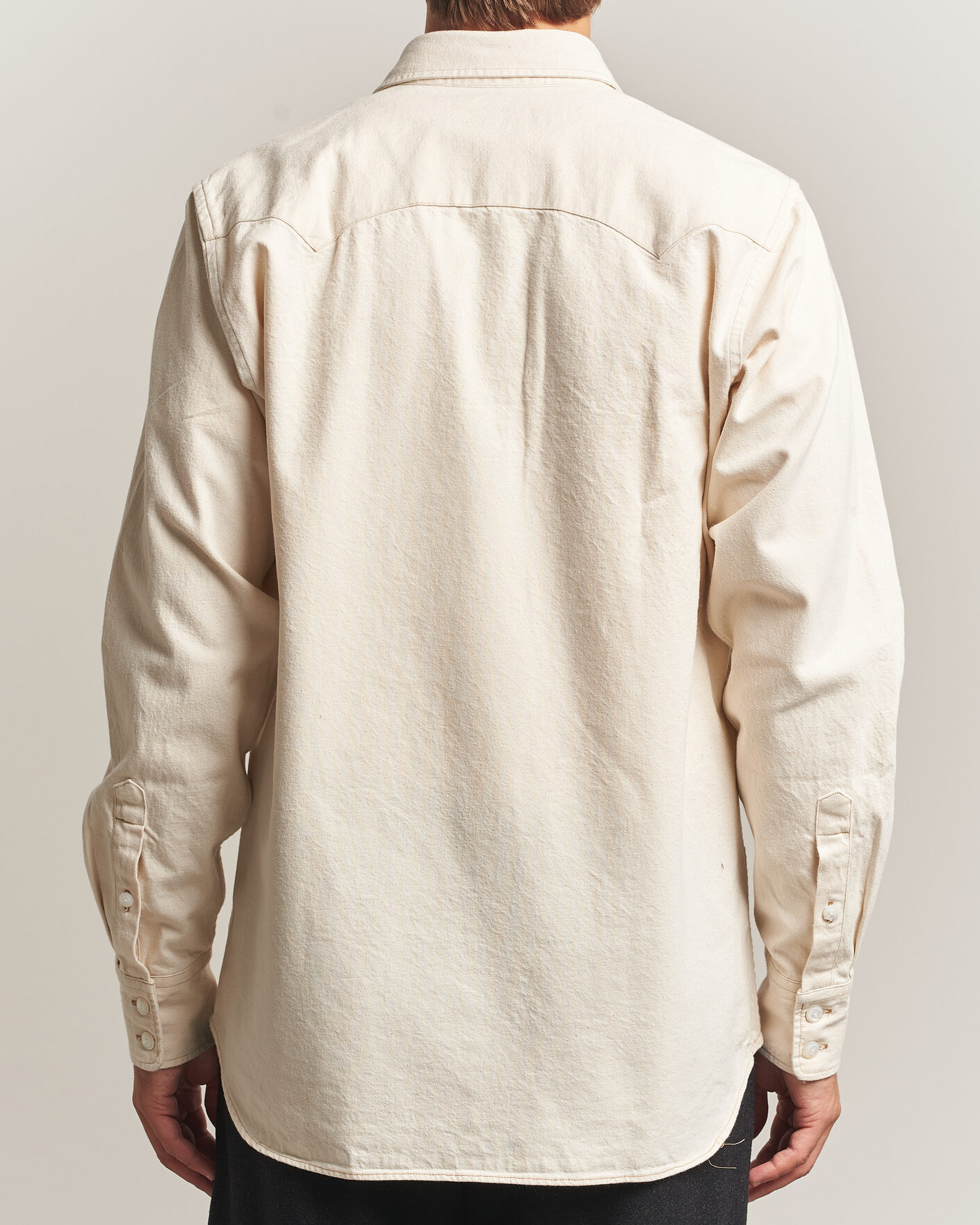 Mies | Kauluspaidat | Drake's | Western Denim Shirt Stone Wash Ecru