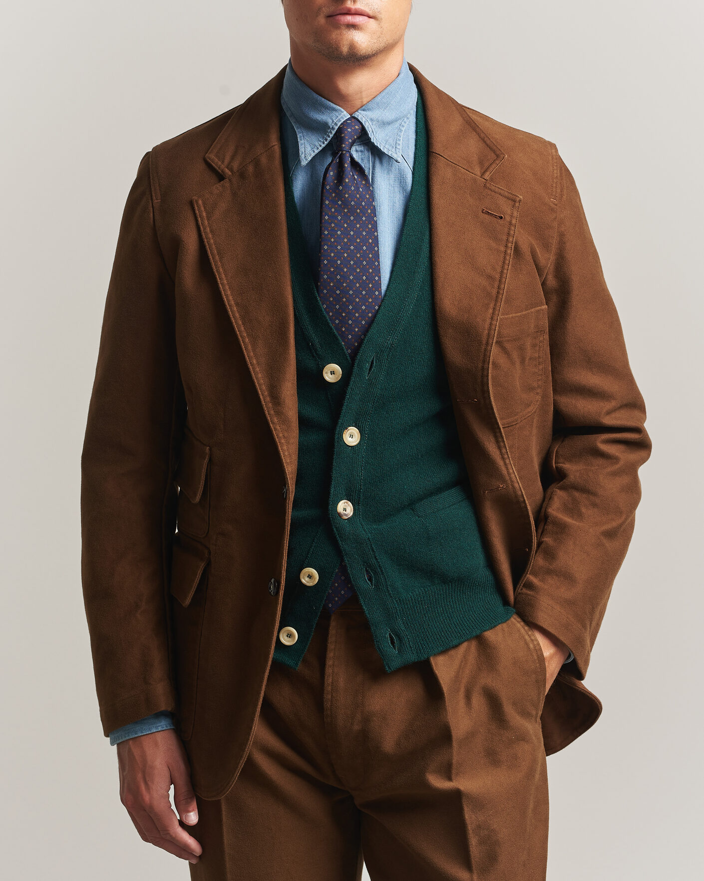 Mies | Pikkutakit | Drake's | MKIV Japanese Moleskin Games Blazer Brown