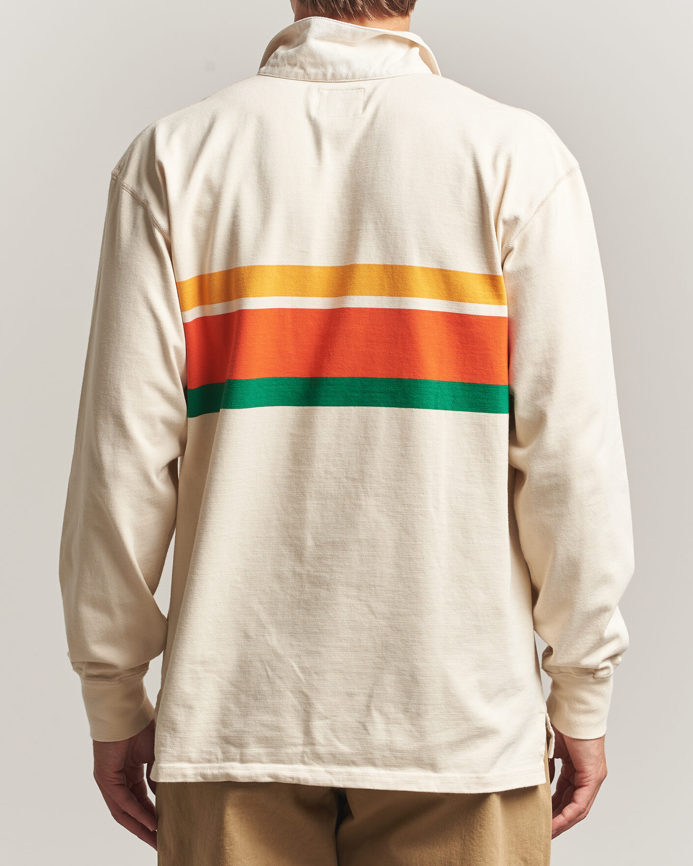 Mies | Puserot | Drake's | Middle Stripe Rugby Ecru