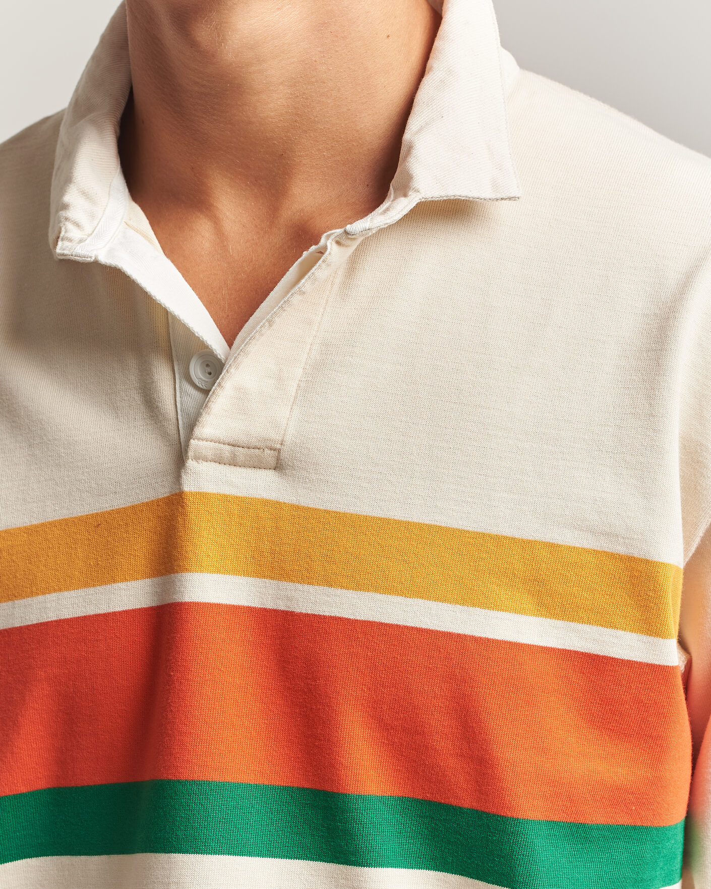 Mies | Puserot | Drake's | Middle Stripe Rugby Ecru