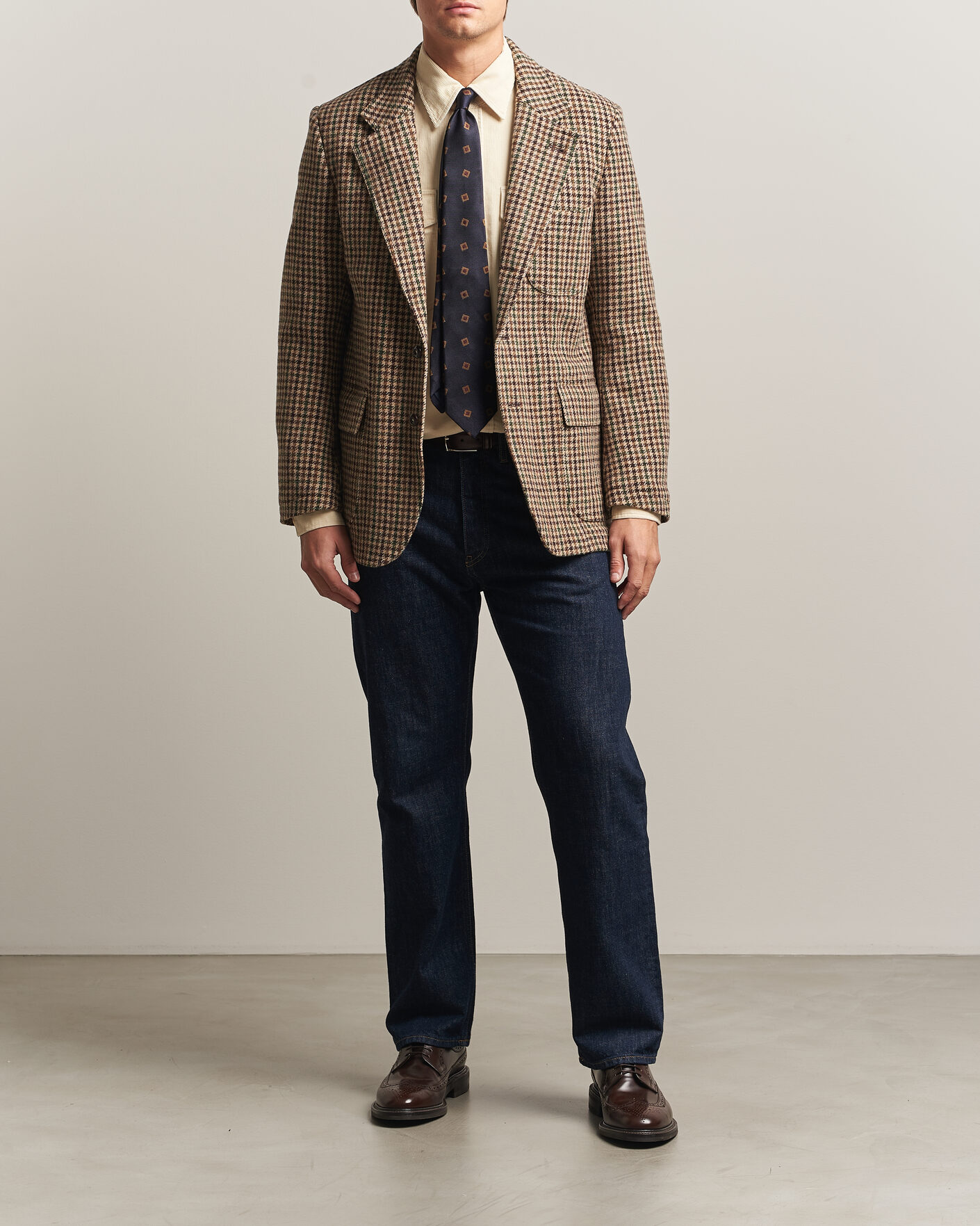 Mies | Pikkutakit | Drake's | MKVII Tweed Houndcheck Games Blazer Brown