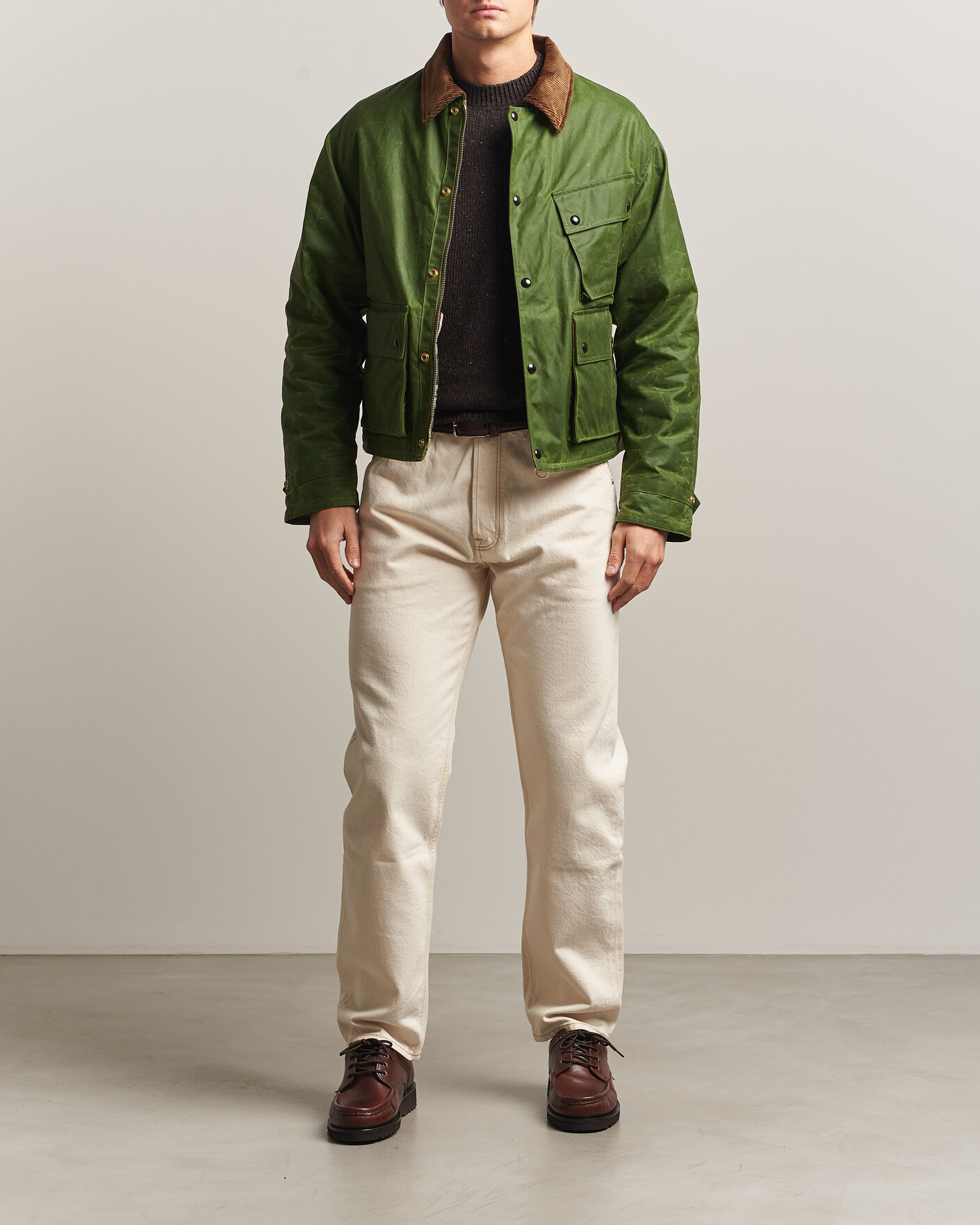 Mies | Takit | Drake's | Waxed Wader Jacket Lemongrass