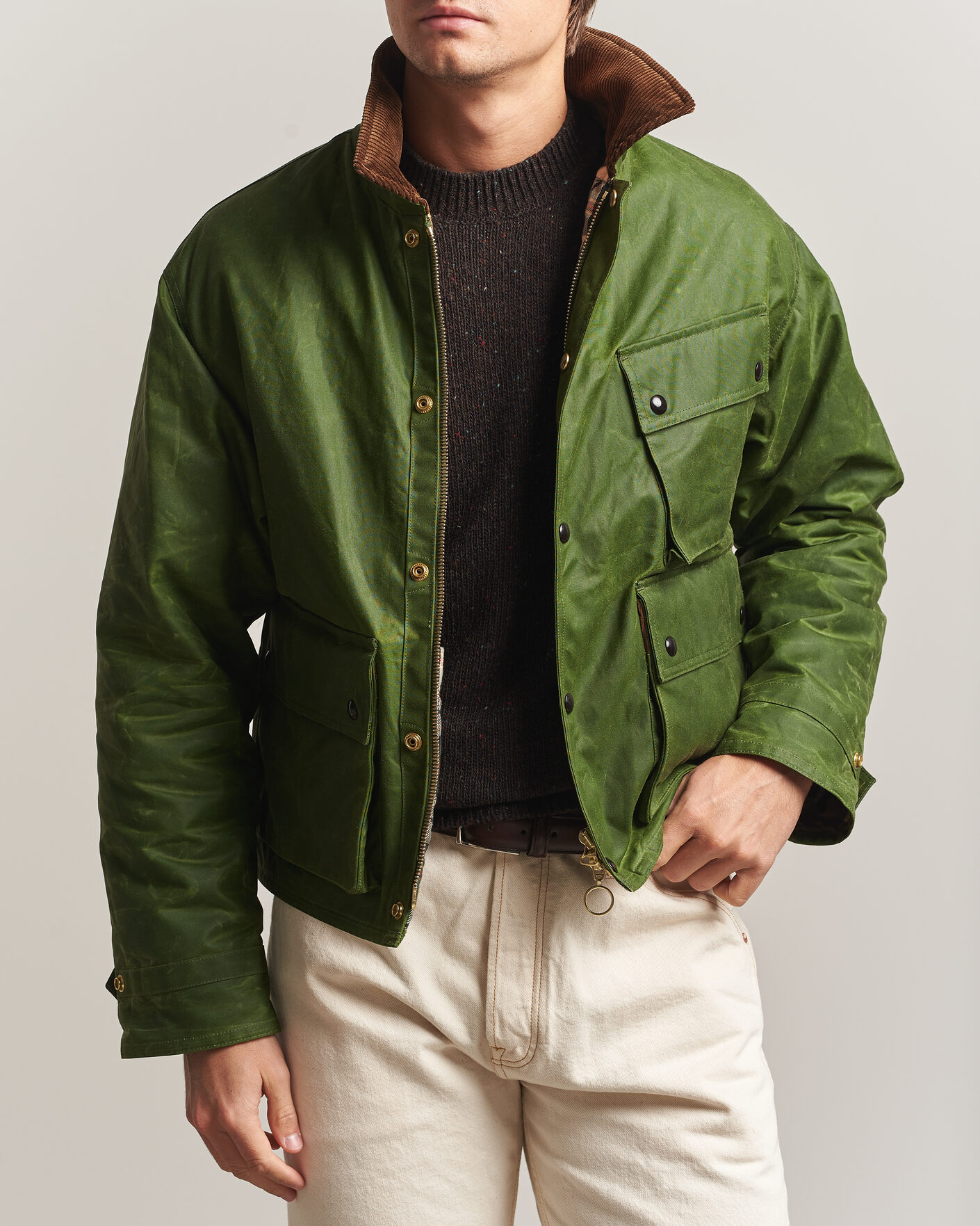 Mies | Takit | Drake's | Waxed Wader Jacket Lemongrass
