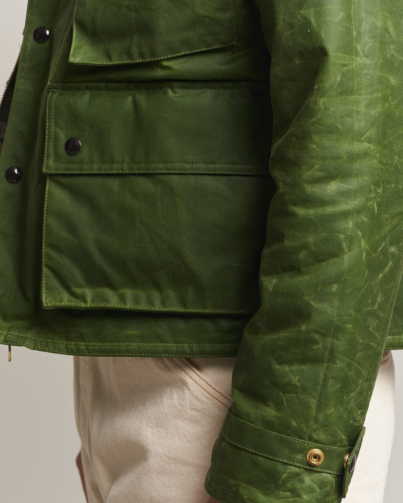 Mies | Takit | Drake's | Waxed Wader Jacket Lemongrass