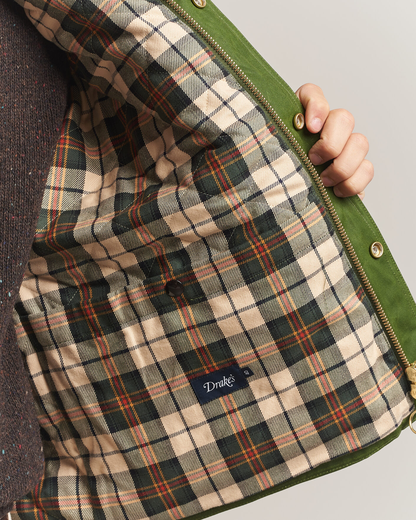Mies | Takit | Drake's | Waxed Wader Jacket Lemongrass